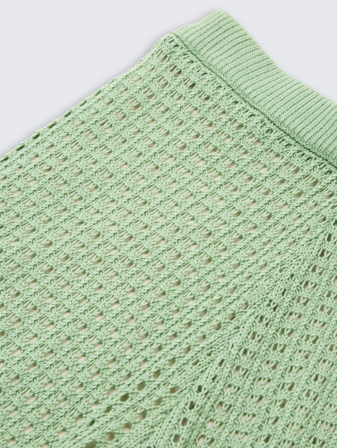 Wide Leg Strickhose - light garden green