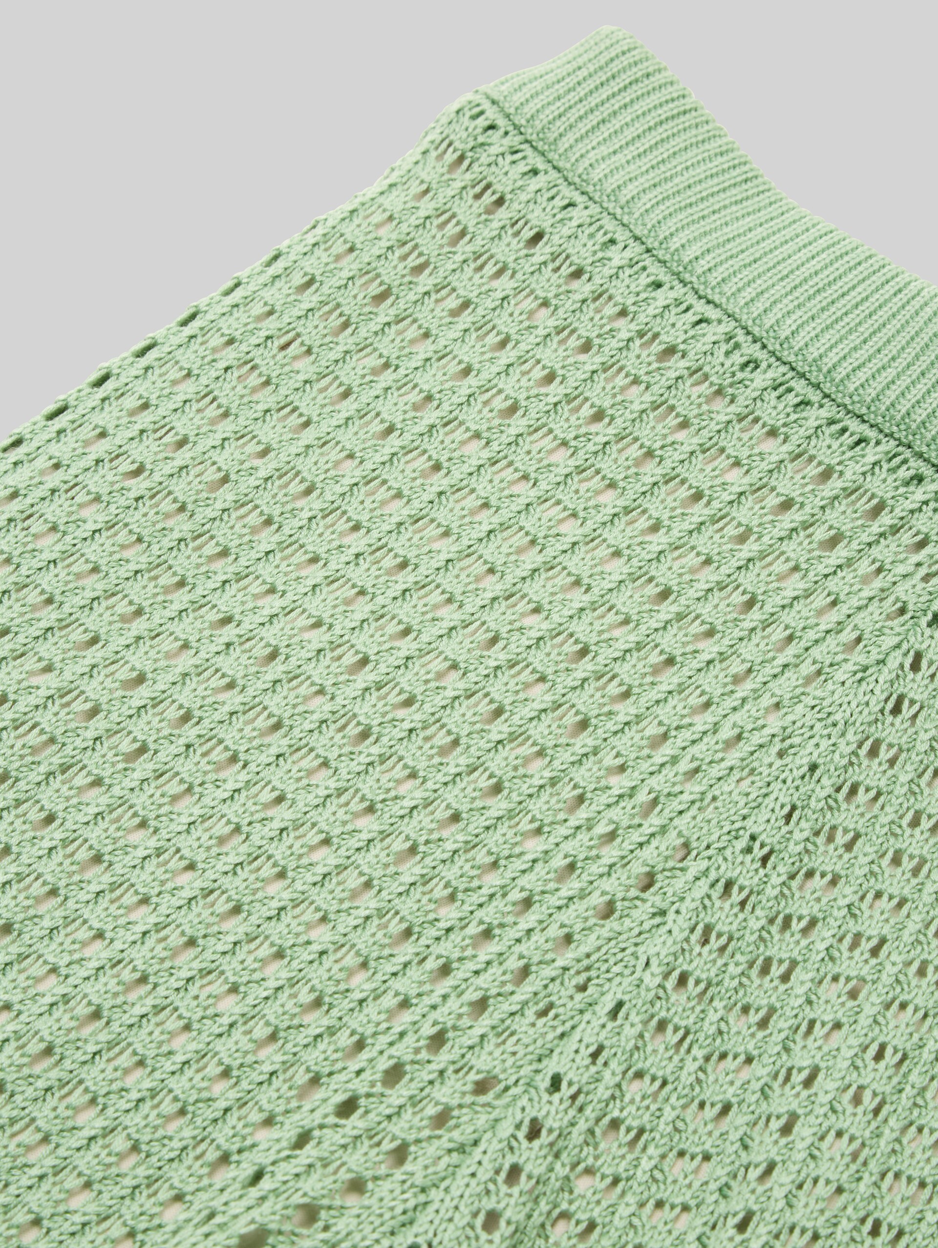 Wide leg knitted trousers - light garden green