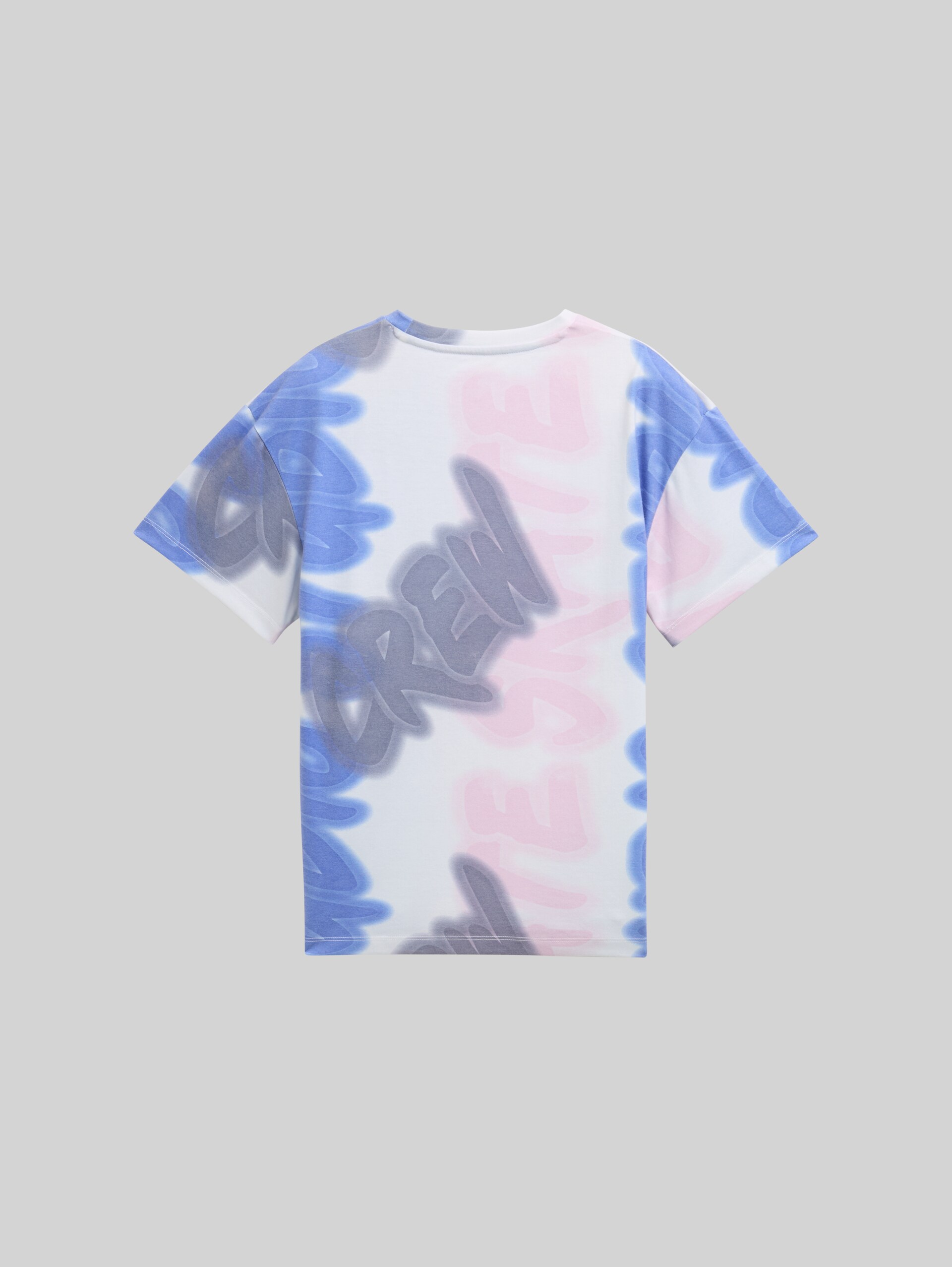 Oversized T-shirt with all-over print - colorful wording design