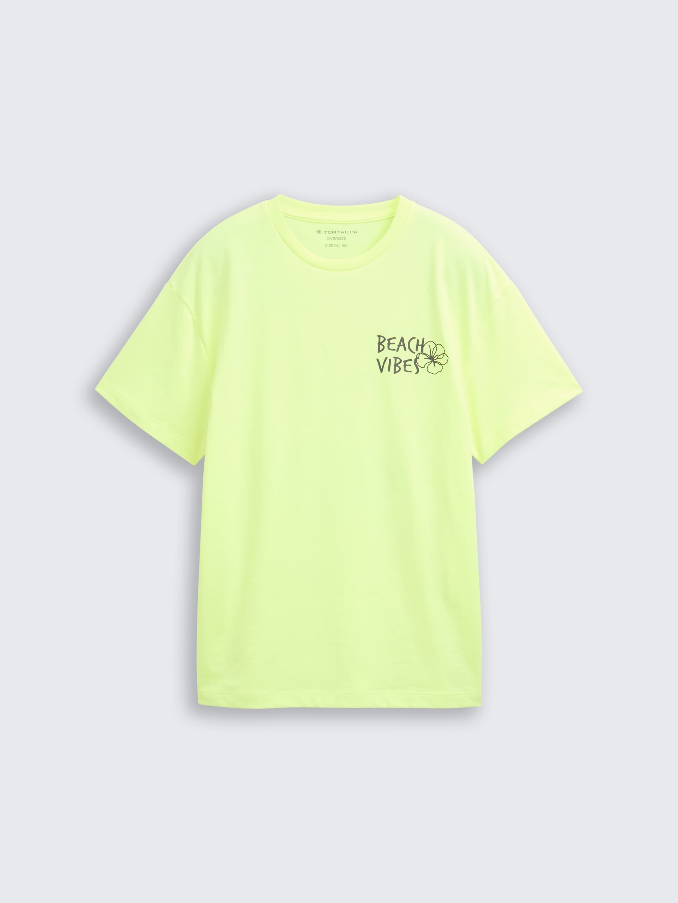 Oversize T-Shirt mit Print - greenish_neon_yellow - 