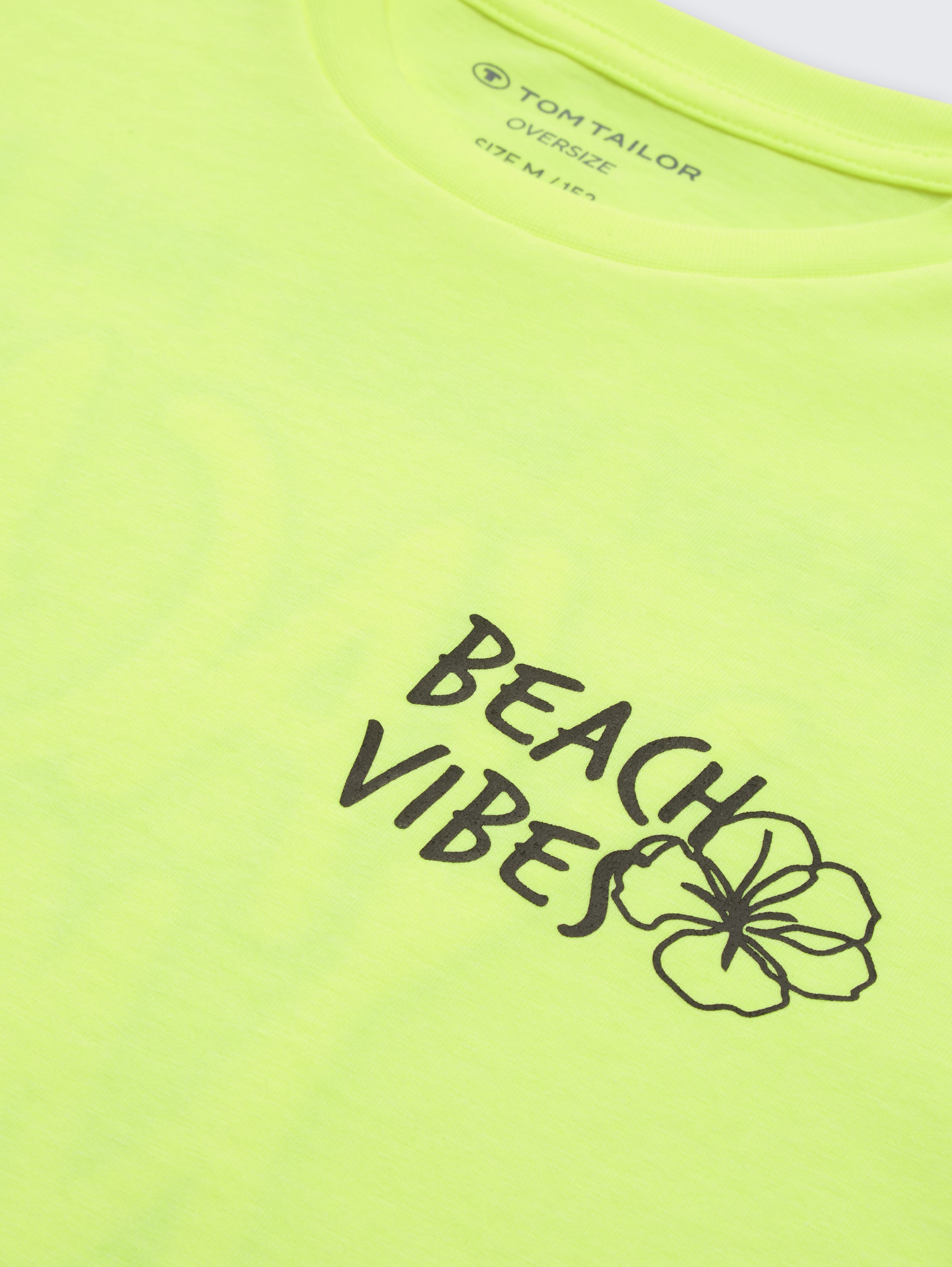 Oversize T-Shirt mit Print - greenish_neon_yellow - 