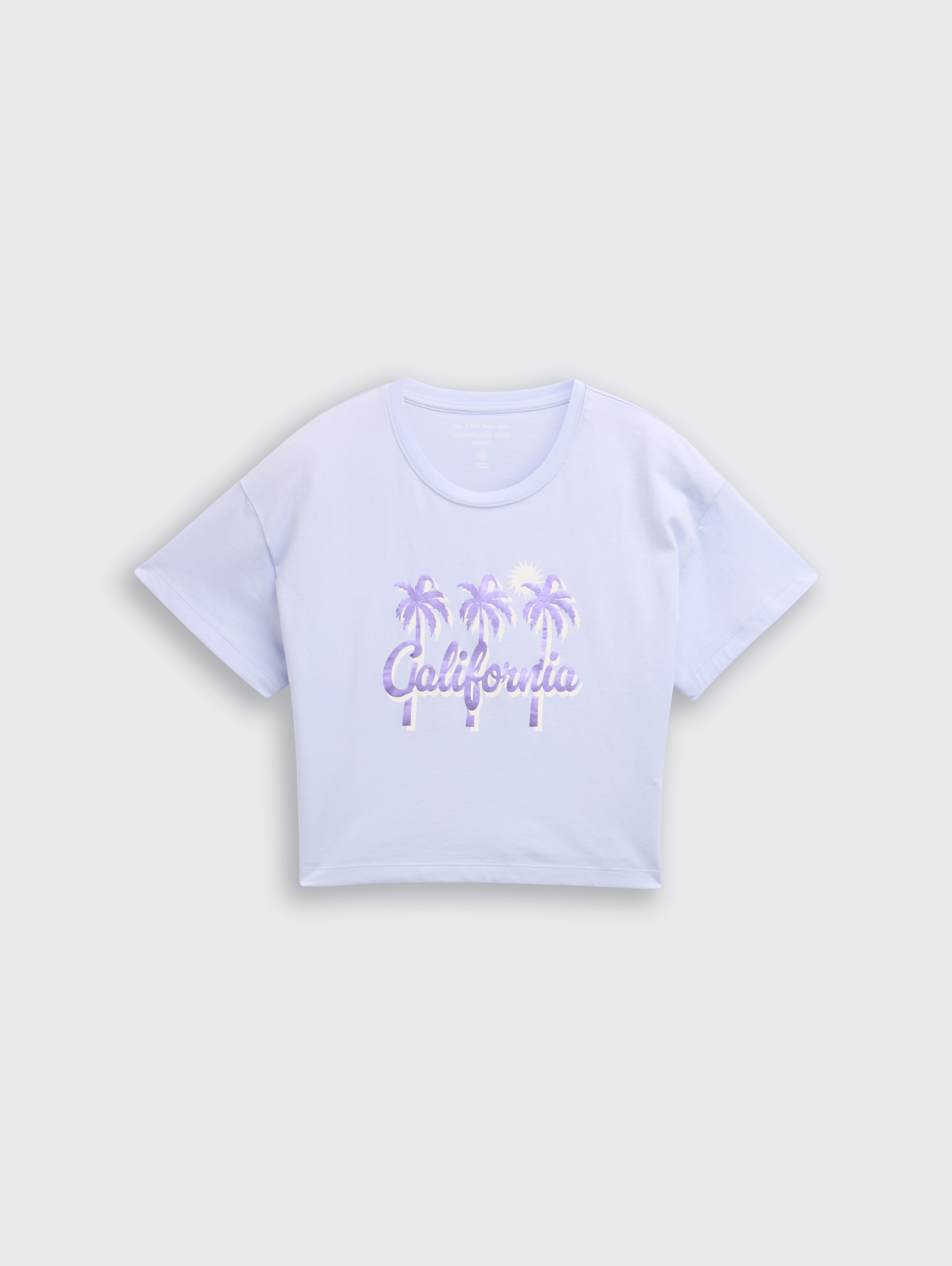 Cropped T-Shirt mit Print - light_lavender_1 - 