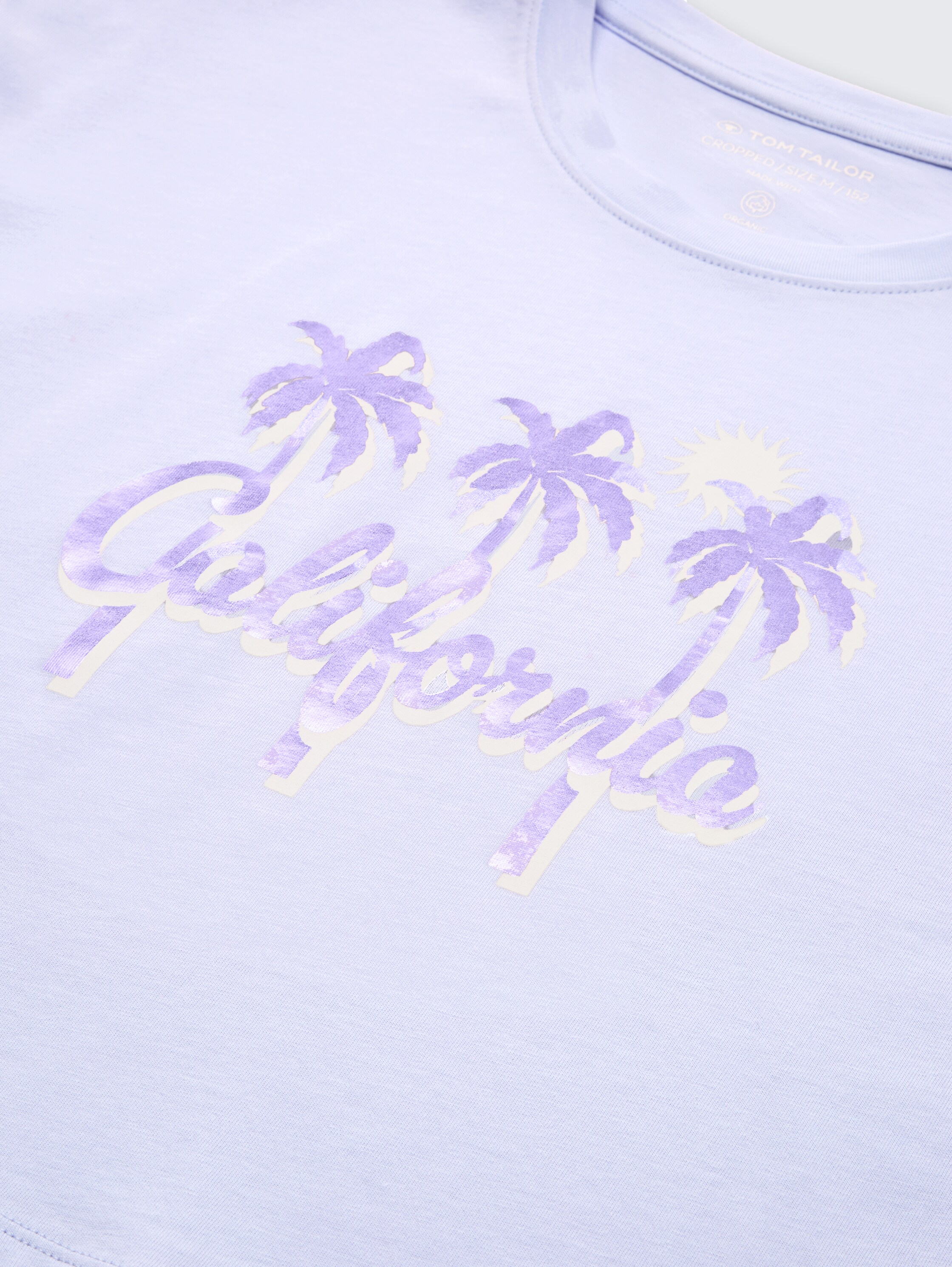 Cropped T-Shirt mit Print - light_lavender_1 - 