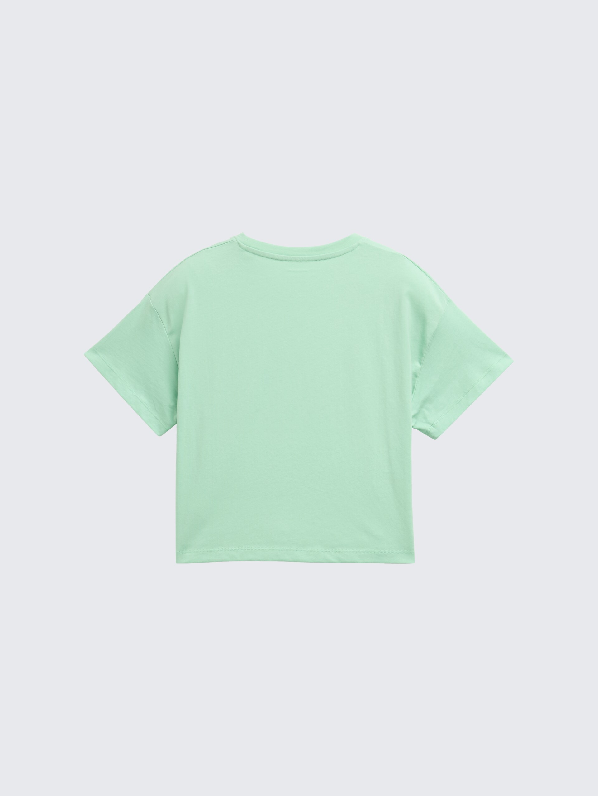 Cropped T-Shirt mit Print - light garden green