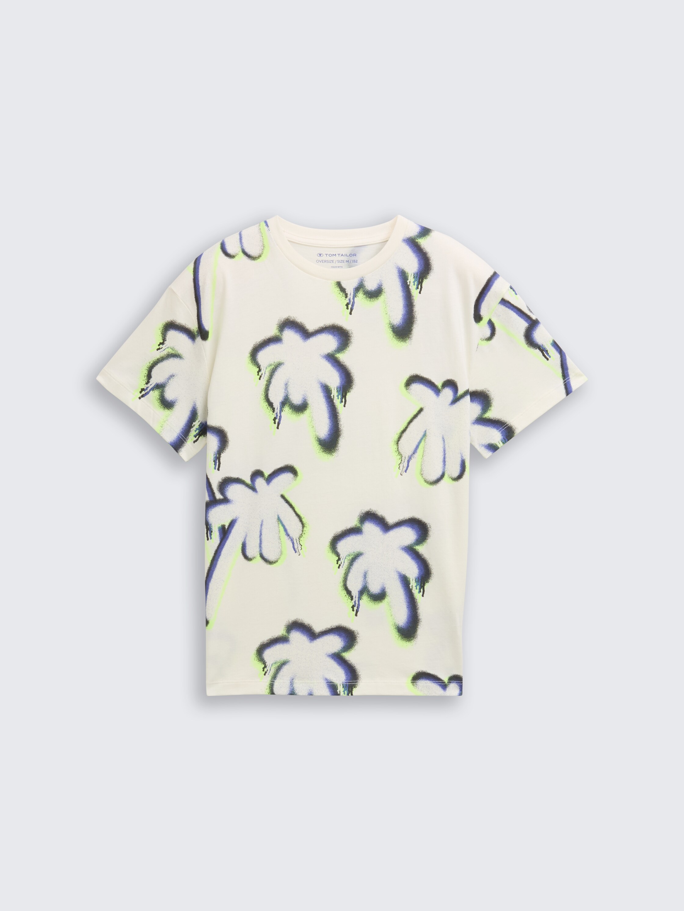 Oversize T-Shirt mit Muster - sprayed_palm_tree_design - 