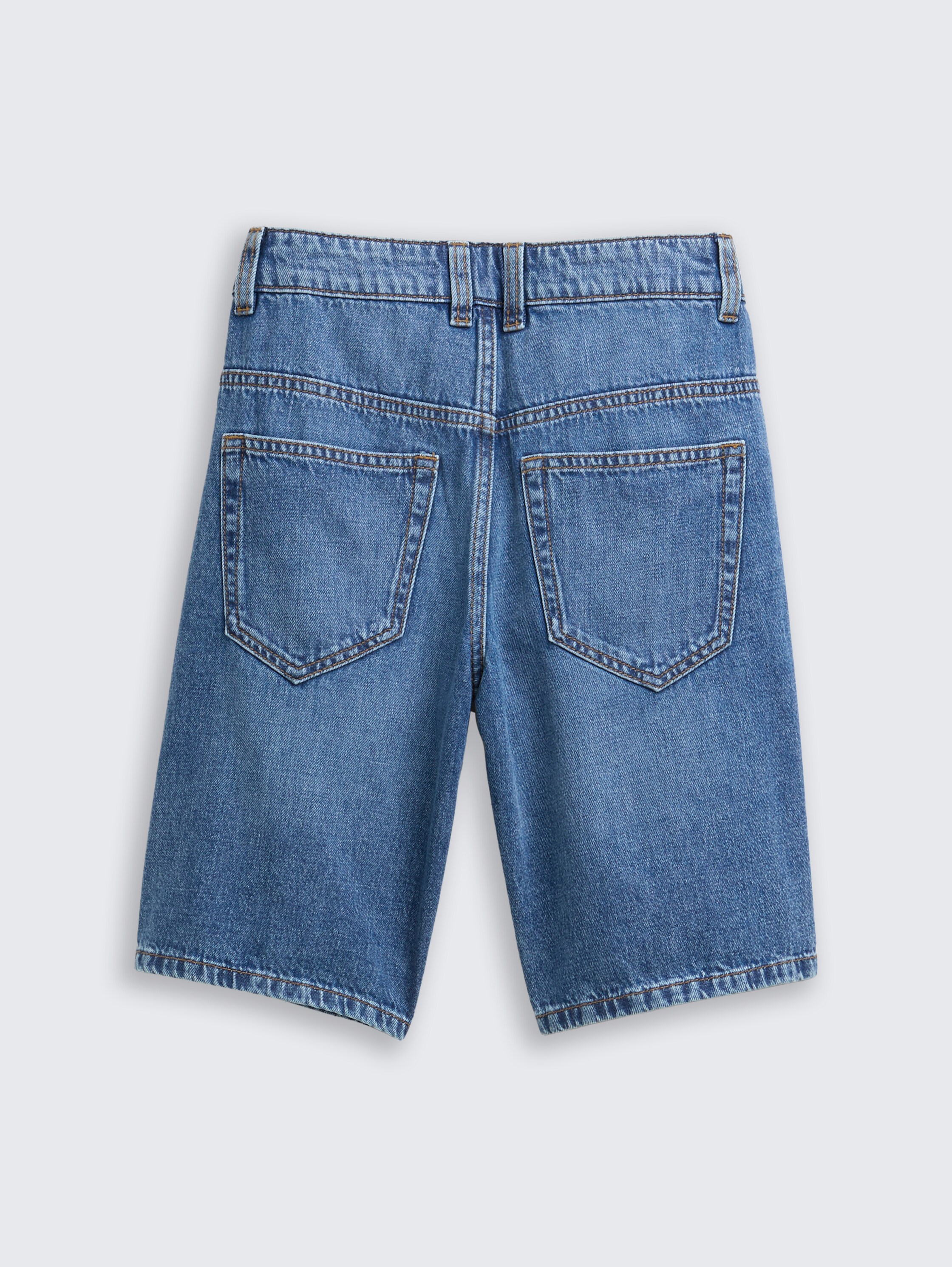 Jim Bermuda Jeans Shorts - used_mid_stone_blue_denim - 