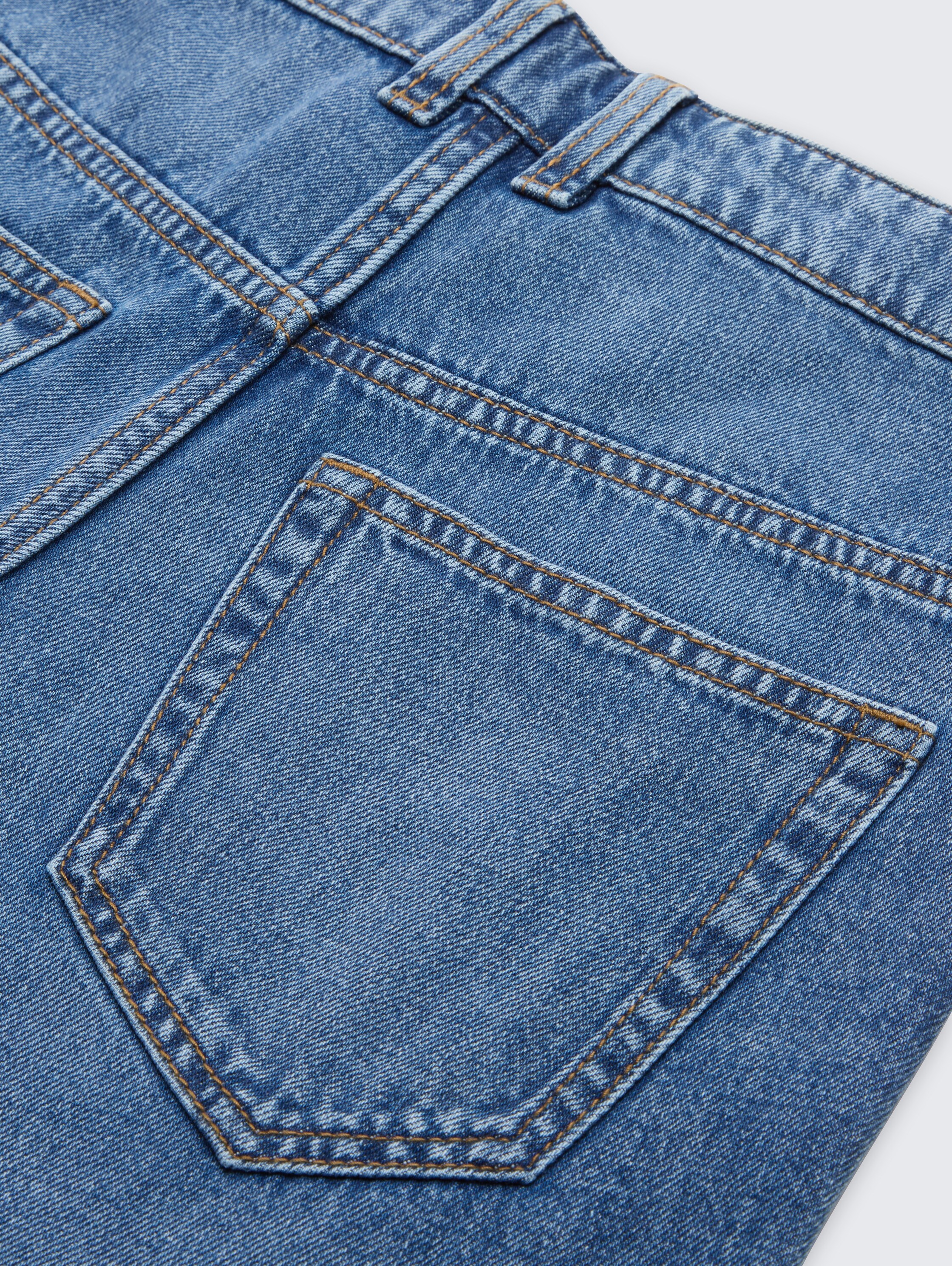 Jim Bermuda Jeans Shorts - used_mid_stone_blue_denim - 