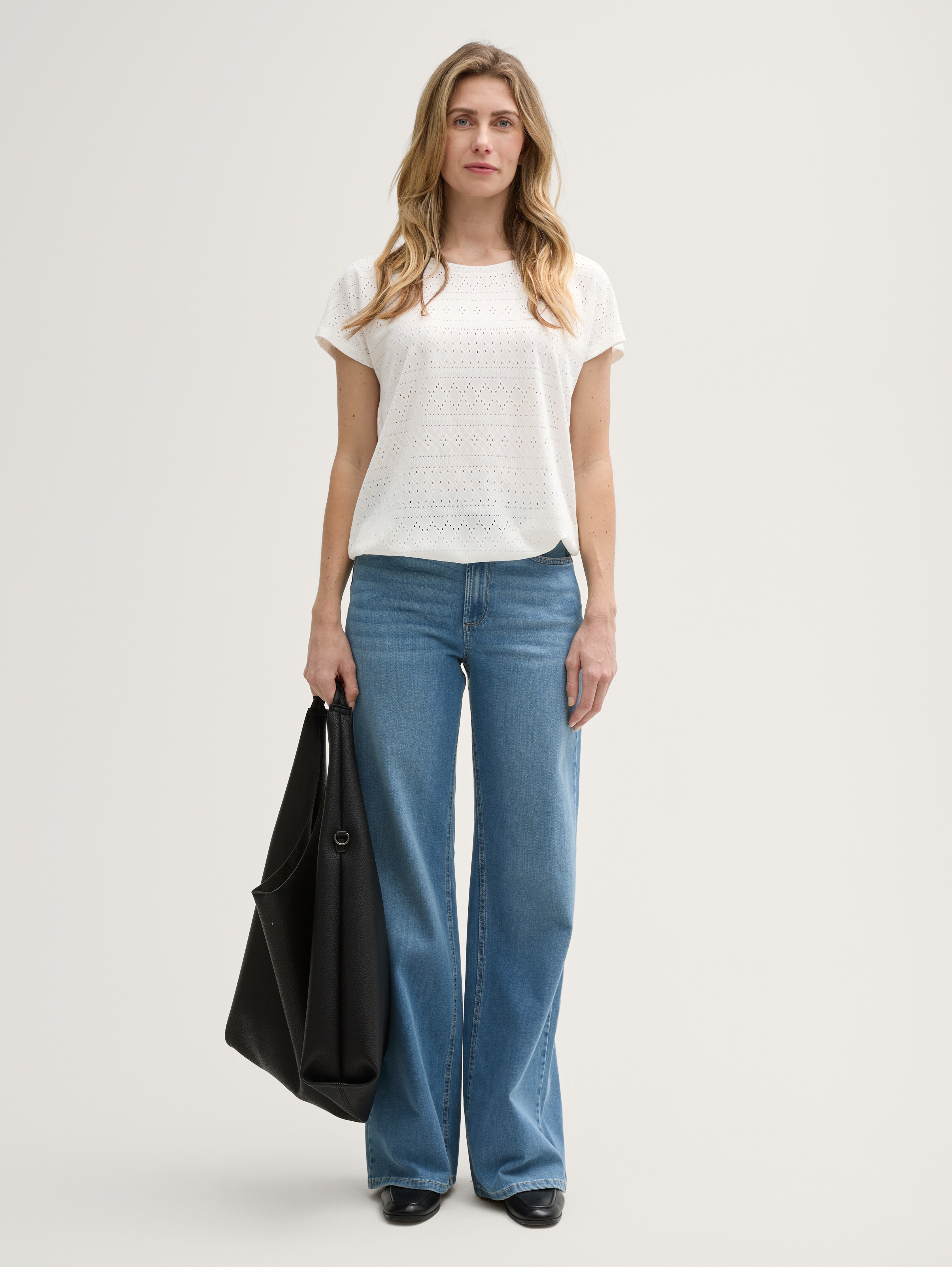 売れ筋商品|||トムテイラー Tシャツ レディース トップス MIX AJOUR - Top - whisper white 1046401_10315_2.jpg