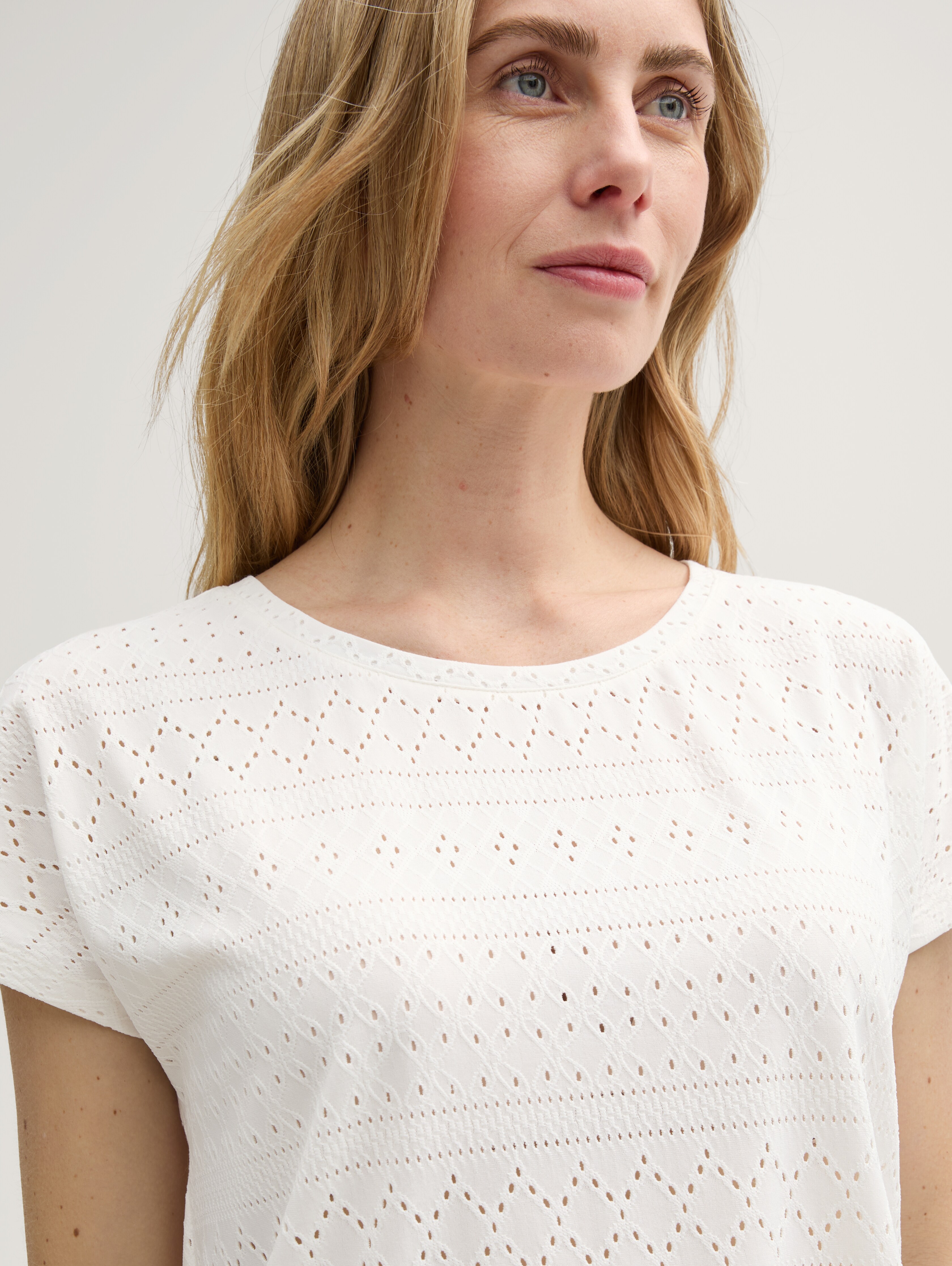 売れ筋商品|||トムテイラー Tシャツ レディース トップス MIX AJOUR - Top - whisper white 1046401_10315_7.jpg