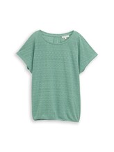 Ausgewählt, Loose Fit Ajour T-Shirt von Tom Tailor, grün