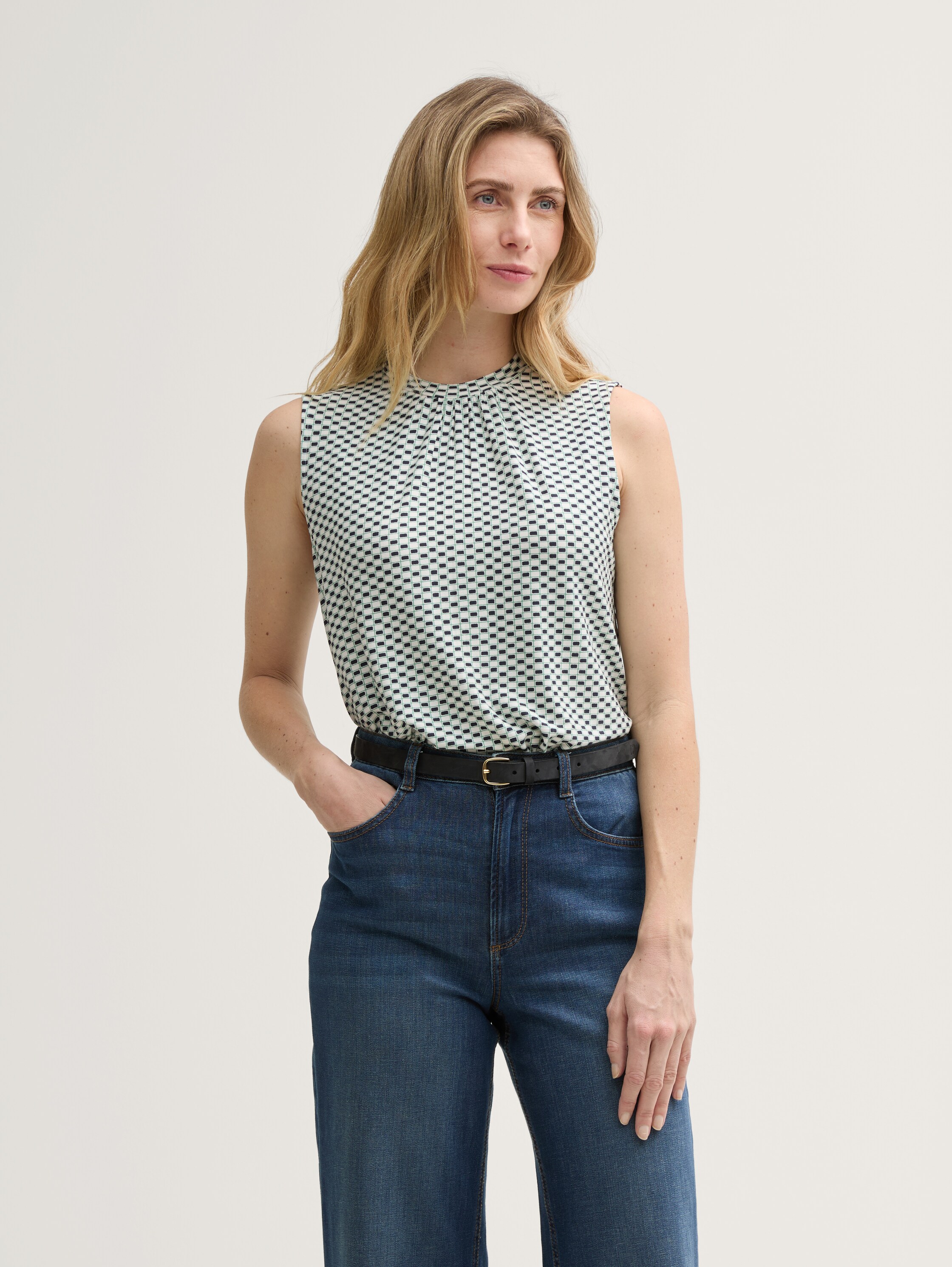 Top mit Muster - green_white_tile_minimal - 