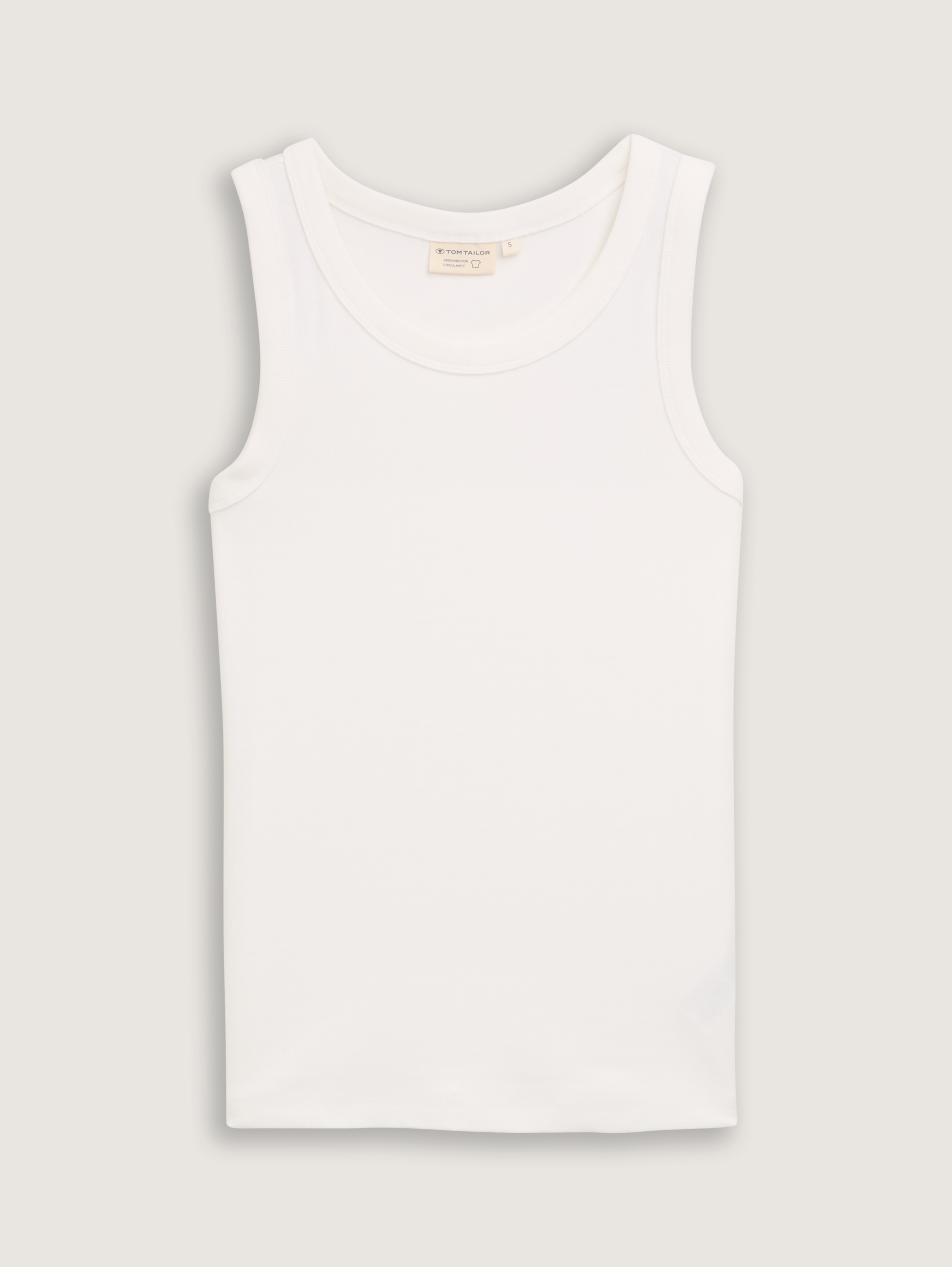 Top mit Rippstruktur von Women, Whisper White