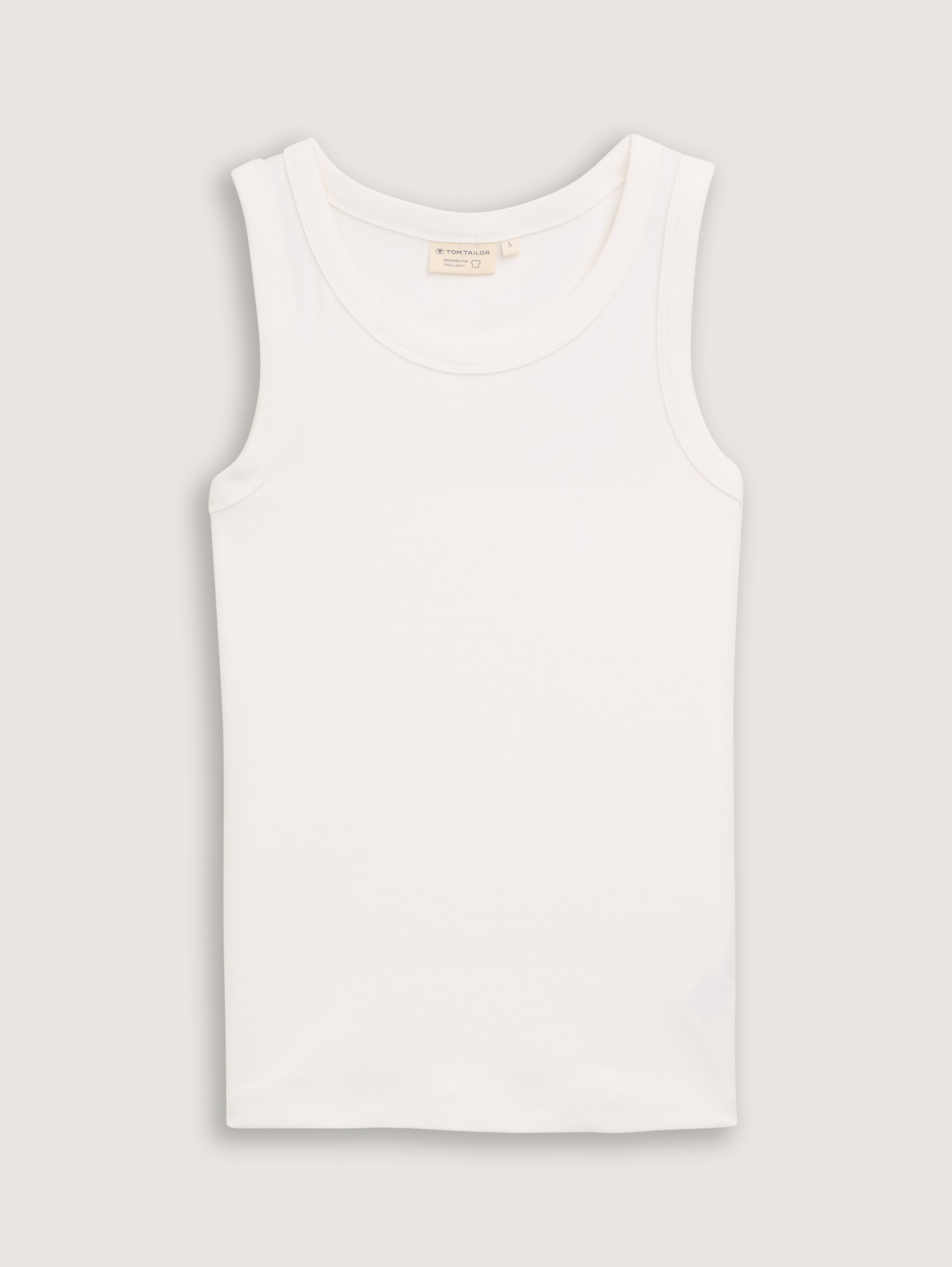 Top met ribstructuur - Whisper White - Product vooraanzicht