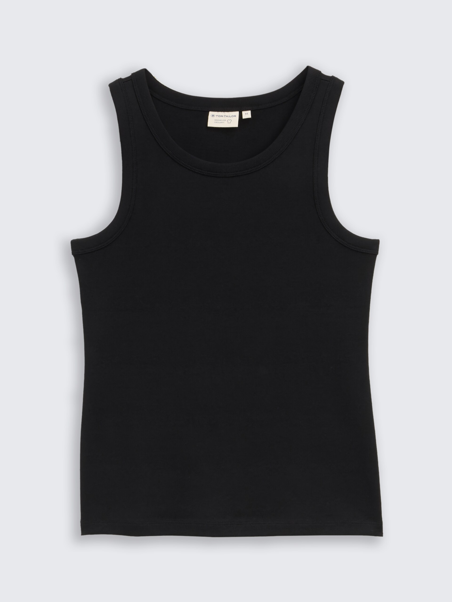 Top met ribstructuur - deep black - Product vooraanzicht