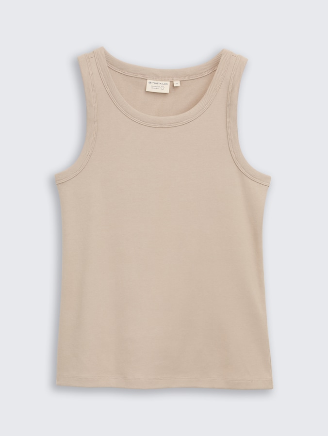 Top mit Rippstruktur von Women, soft taupe grey