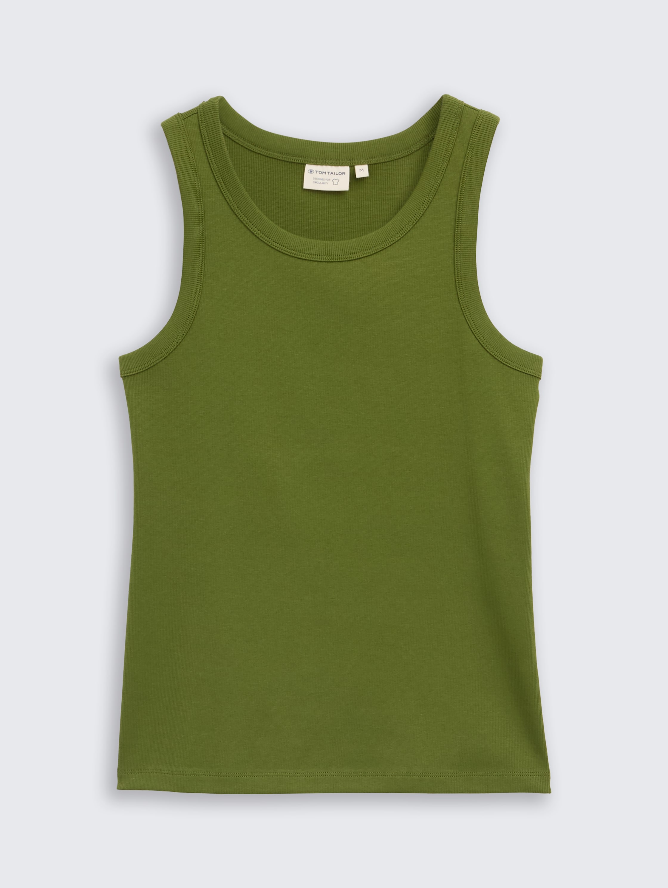 Top mit Rippstruktur - deep ivy green - Vorder-Produkt-Ansicht