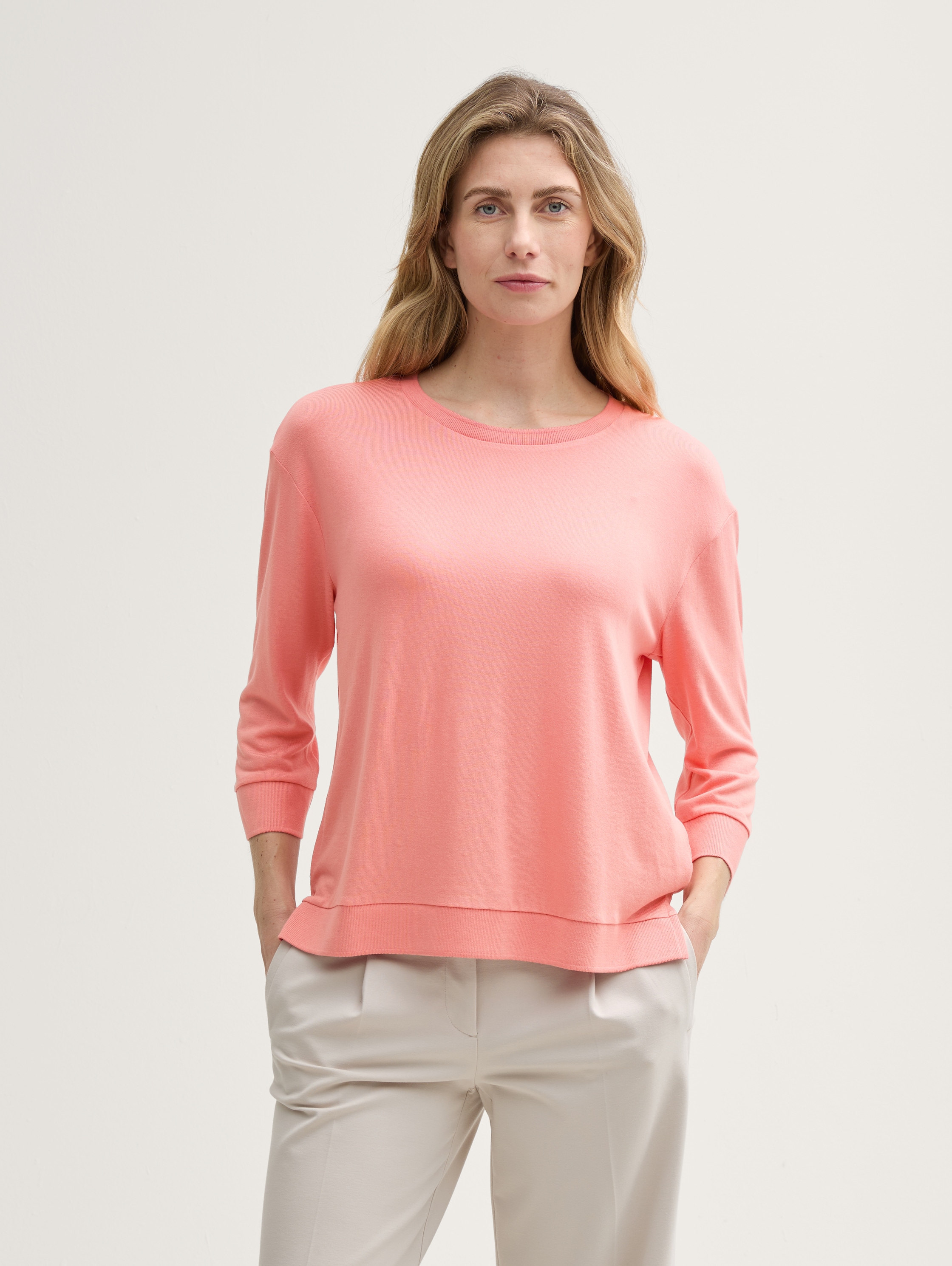 Langarmshirt mit Rundhalsausschnitt - rosewood_pink - 