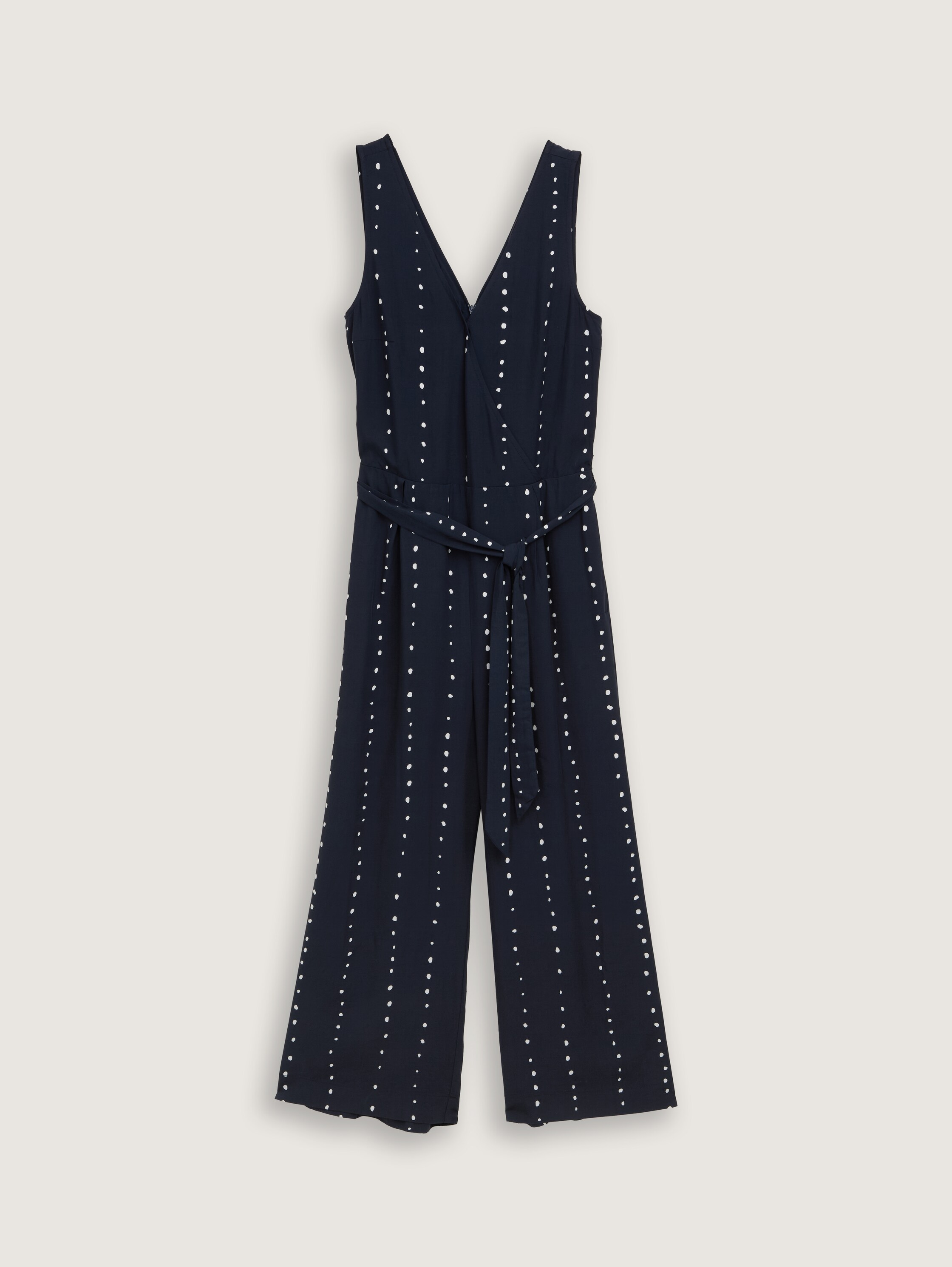 Jumpsuit mit Allover-Print - navy_dot_print - Vorder-Produkt-Ansicht