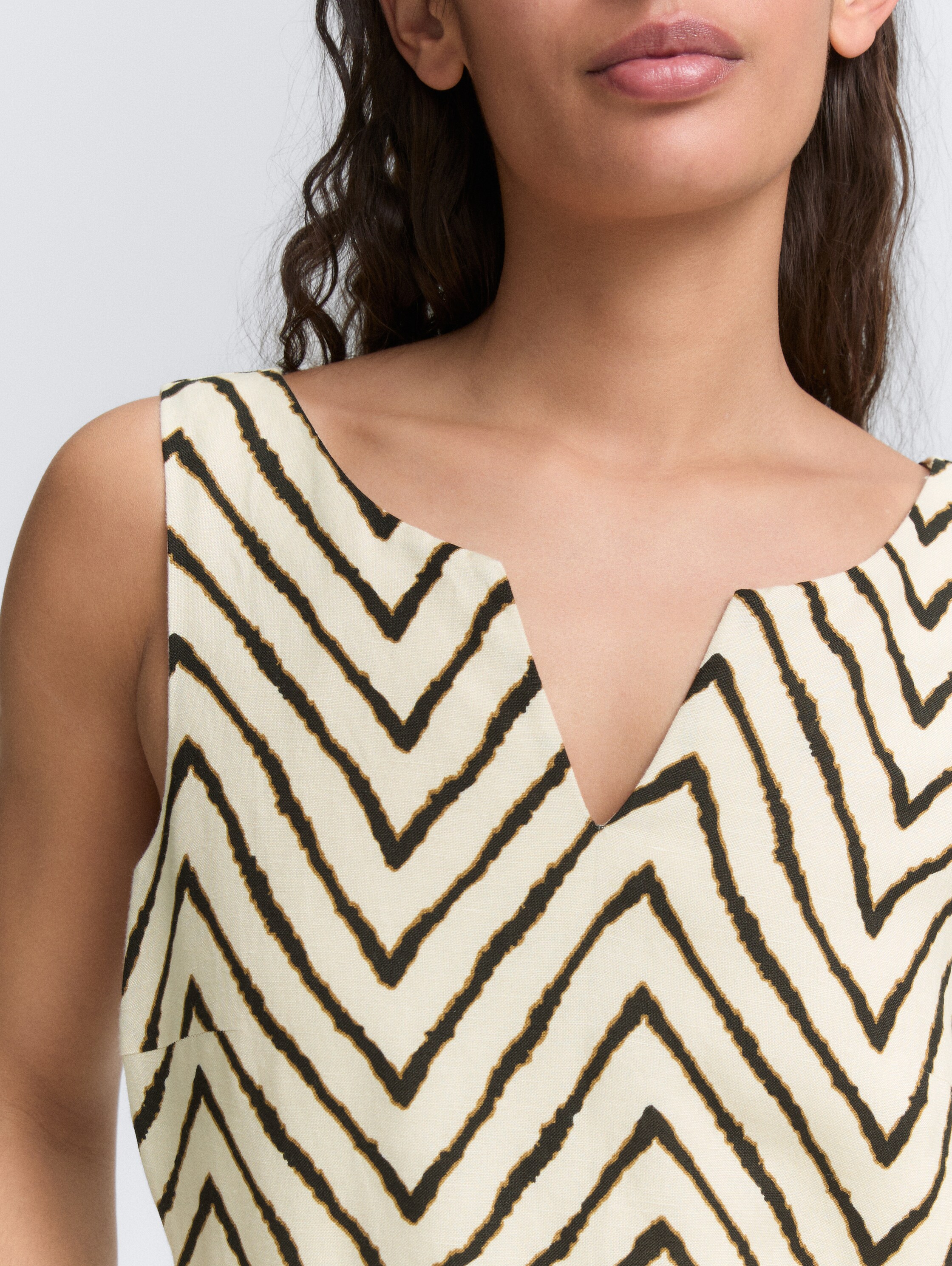 Jumpsuit mit Leinenanteil - natural_zig_zag_design - 