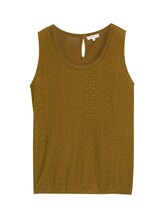 Selected, Ajour top in a mix of materials by Tom Tailor, green