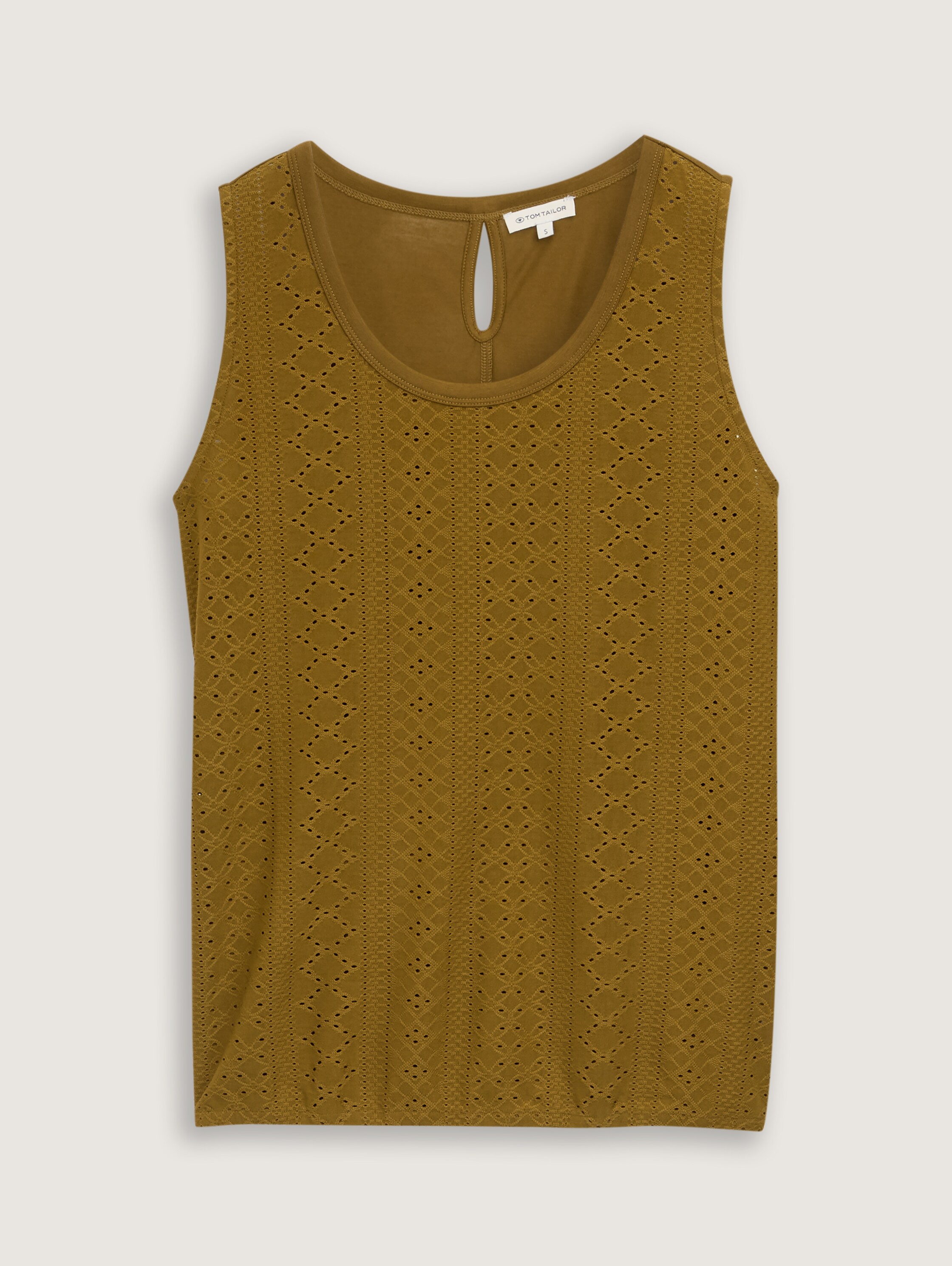 Ajour Top im Material-Mix - nutria_olive - 