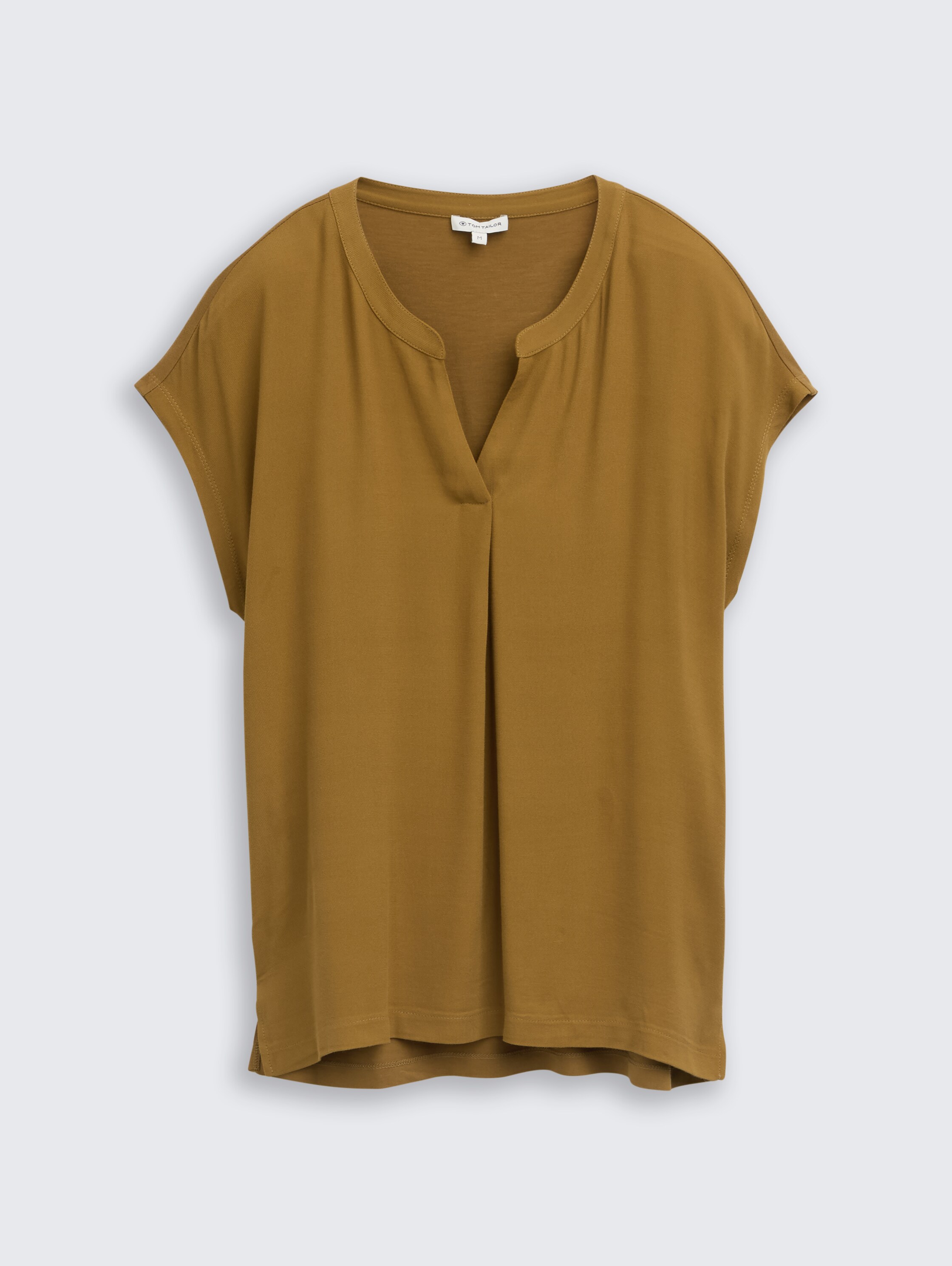 Blusenshirt im Material-Mix - nutria_olive - 