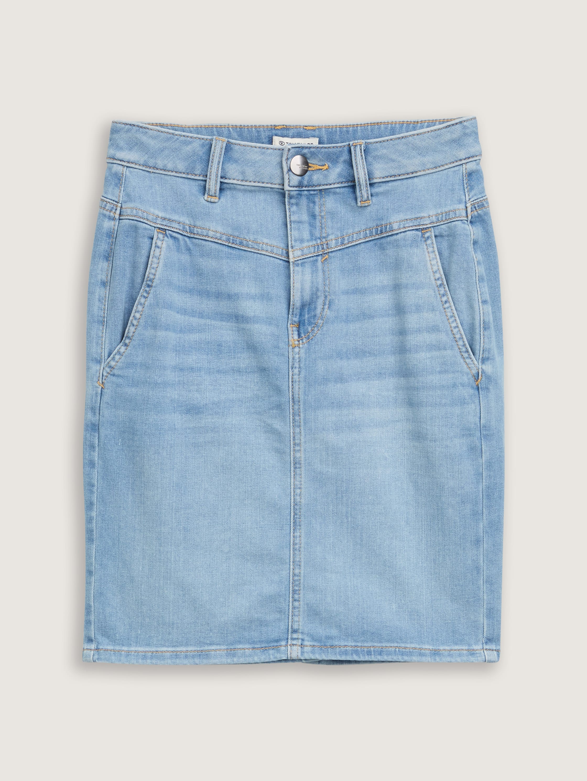 Denim rok met stretch - clean_light_stone_blue_denim - 