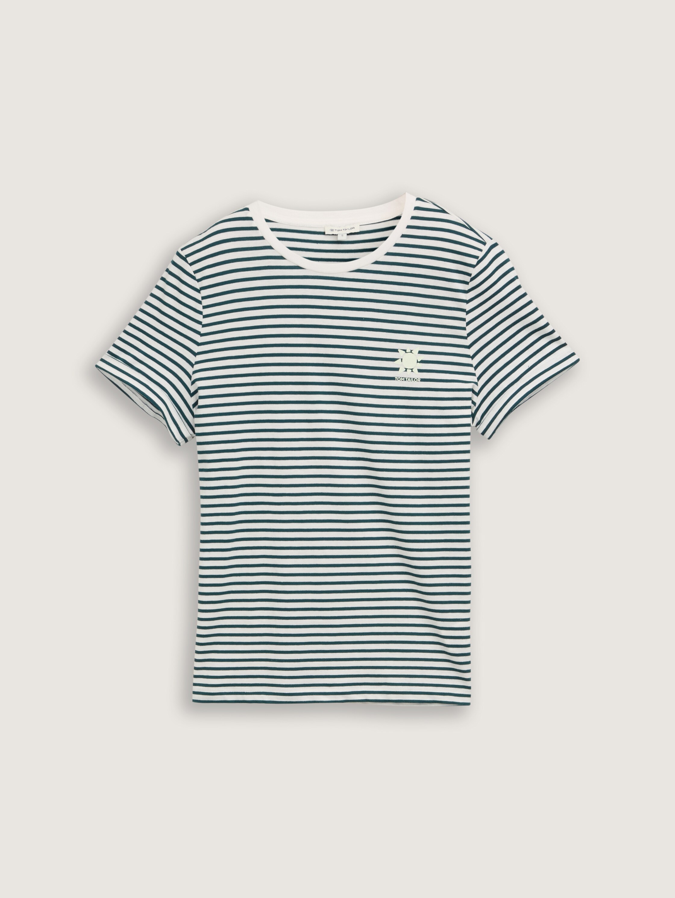 T-shirt met streeppatroon - green_white_irregular_stripe - 