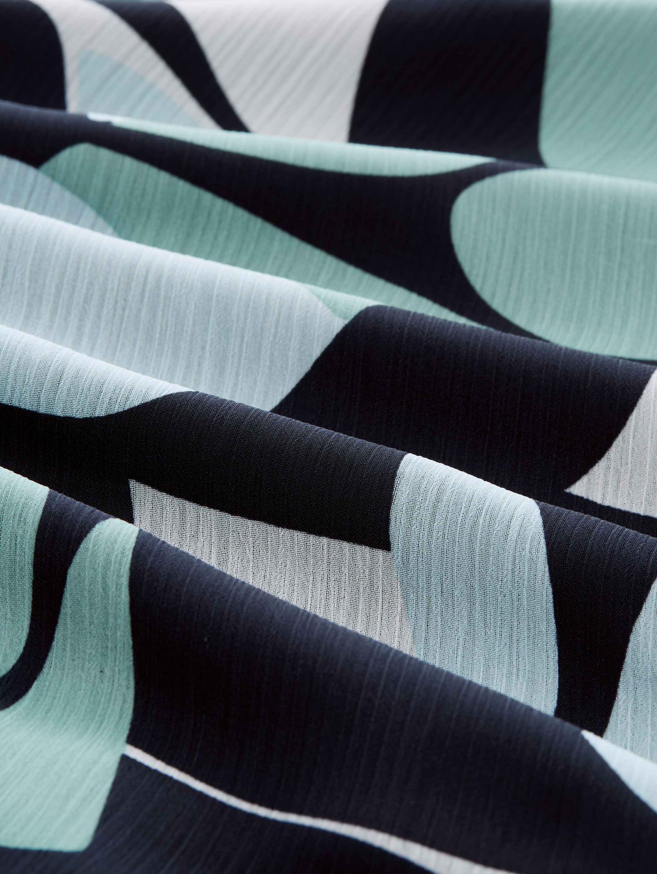 Chiffon Midi-Rock mit Muster - green_dots_and_shapes_design - 