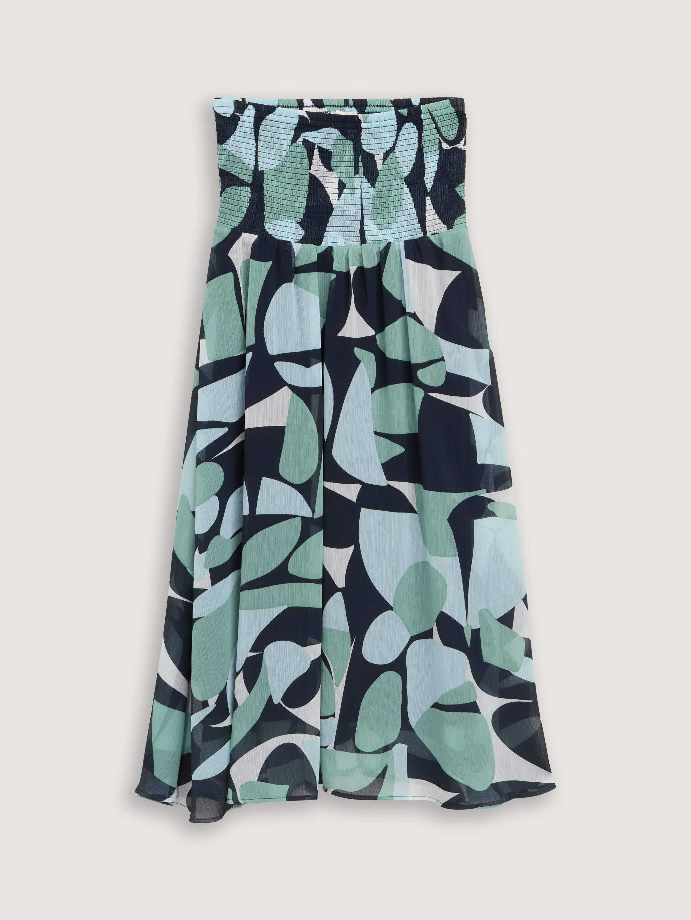 Chiffon Midi-Rock mit Muster - green_dots_and_shapes_design - 