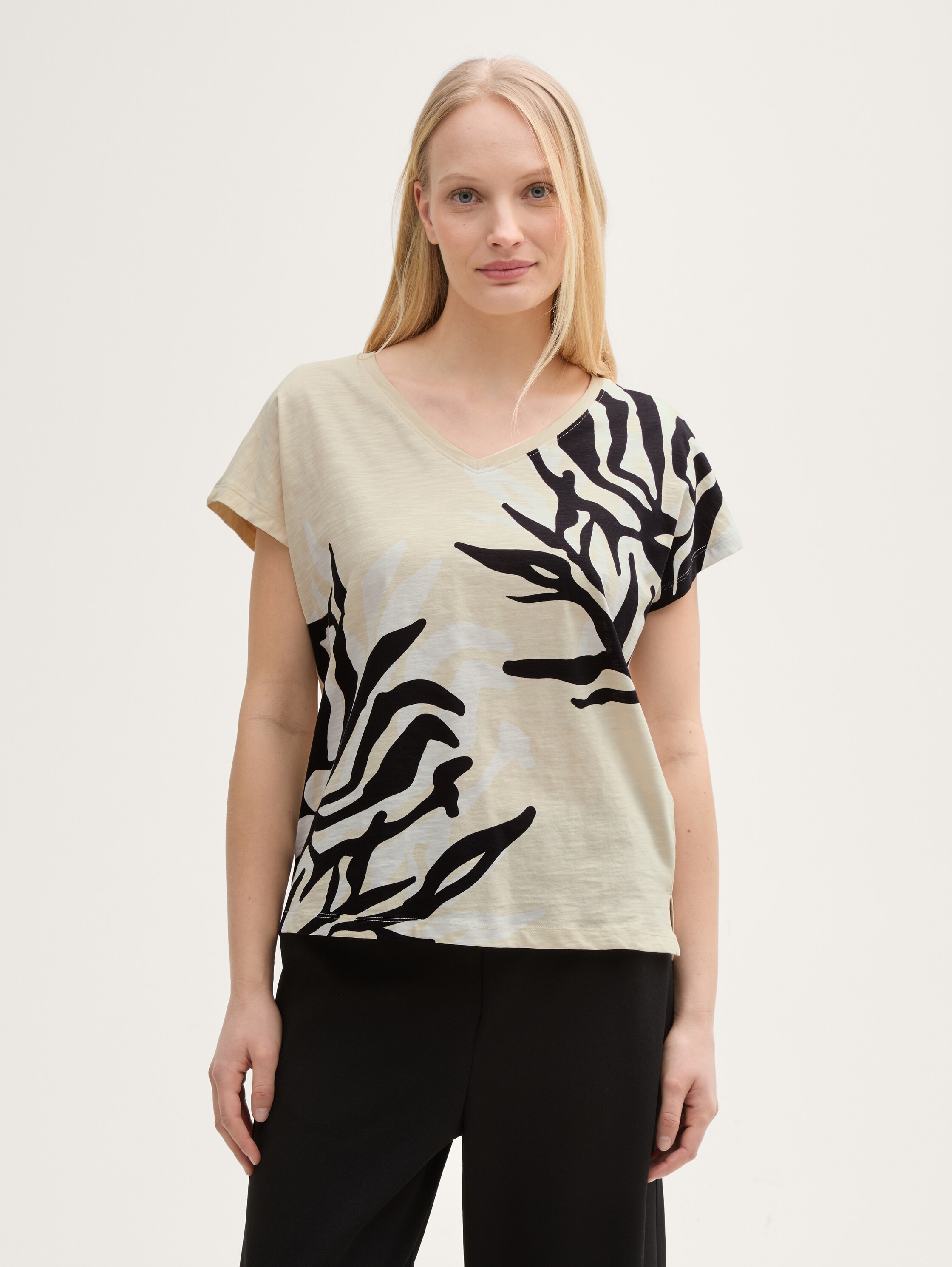 T-Shirt mit Print - champagne - 