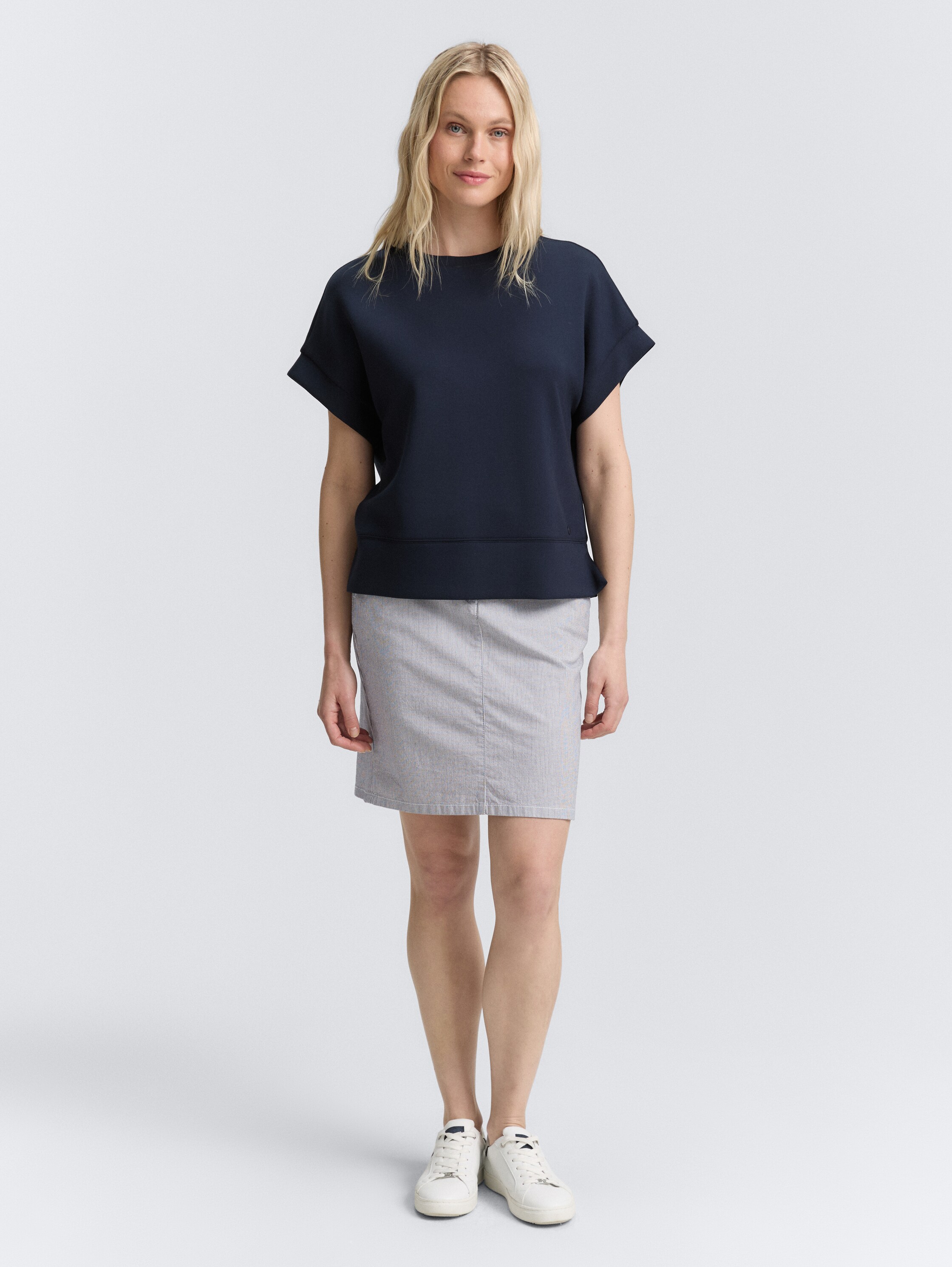 Chino Rock mit Kordelzug - delicate_navy_white_stripe - 