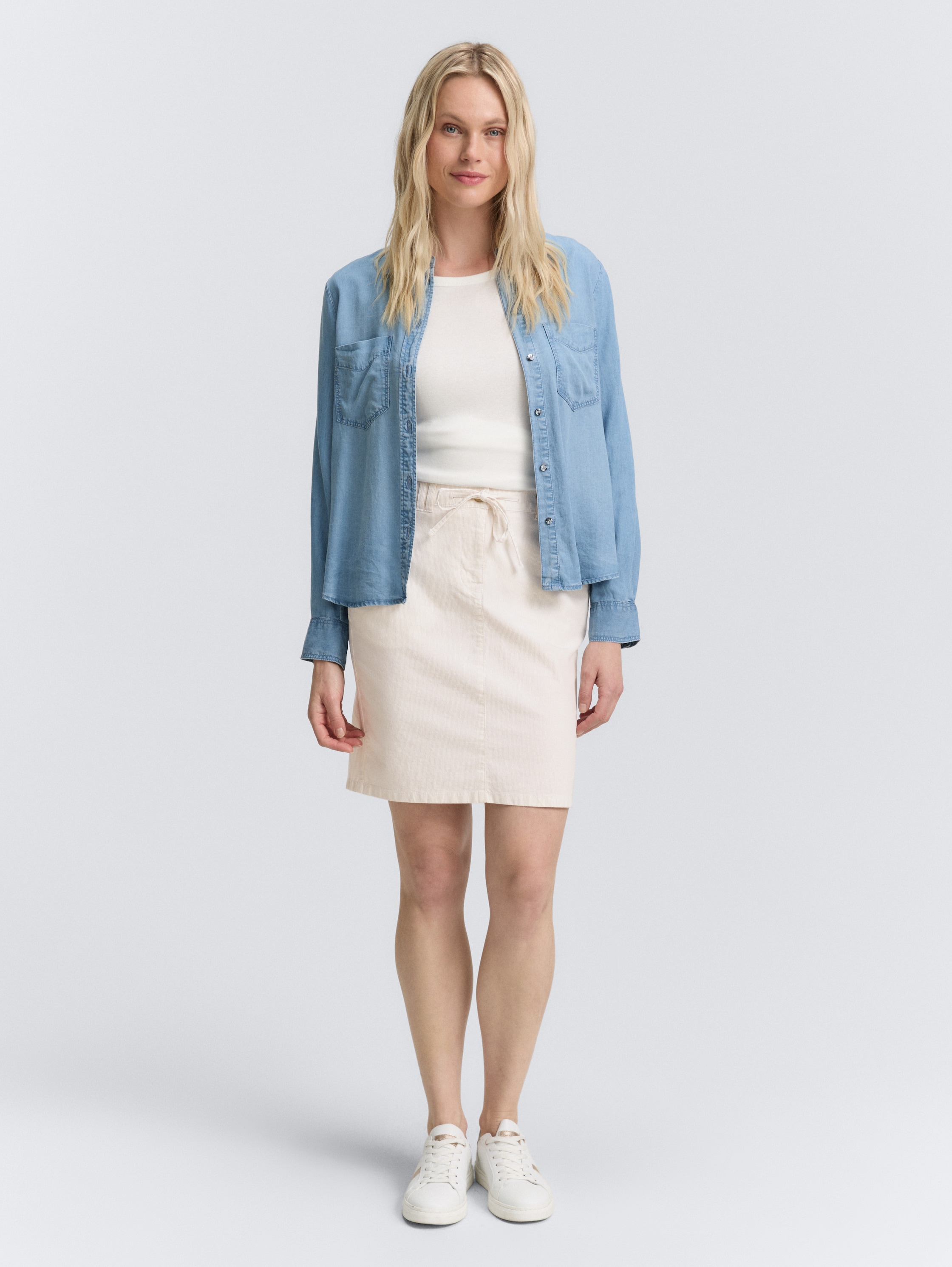 Chino Rock mit Kordelzug - delicate_champagne_stripe - 