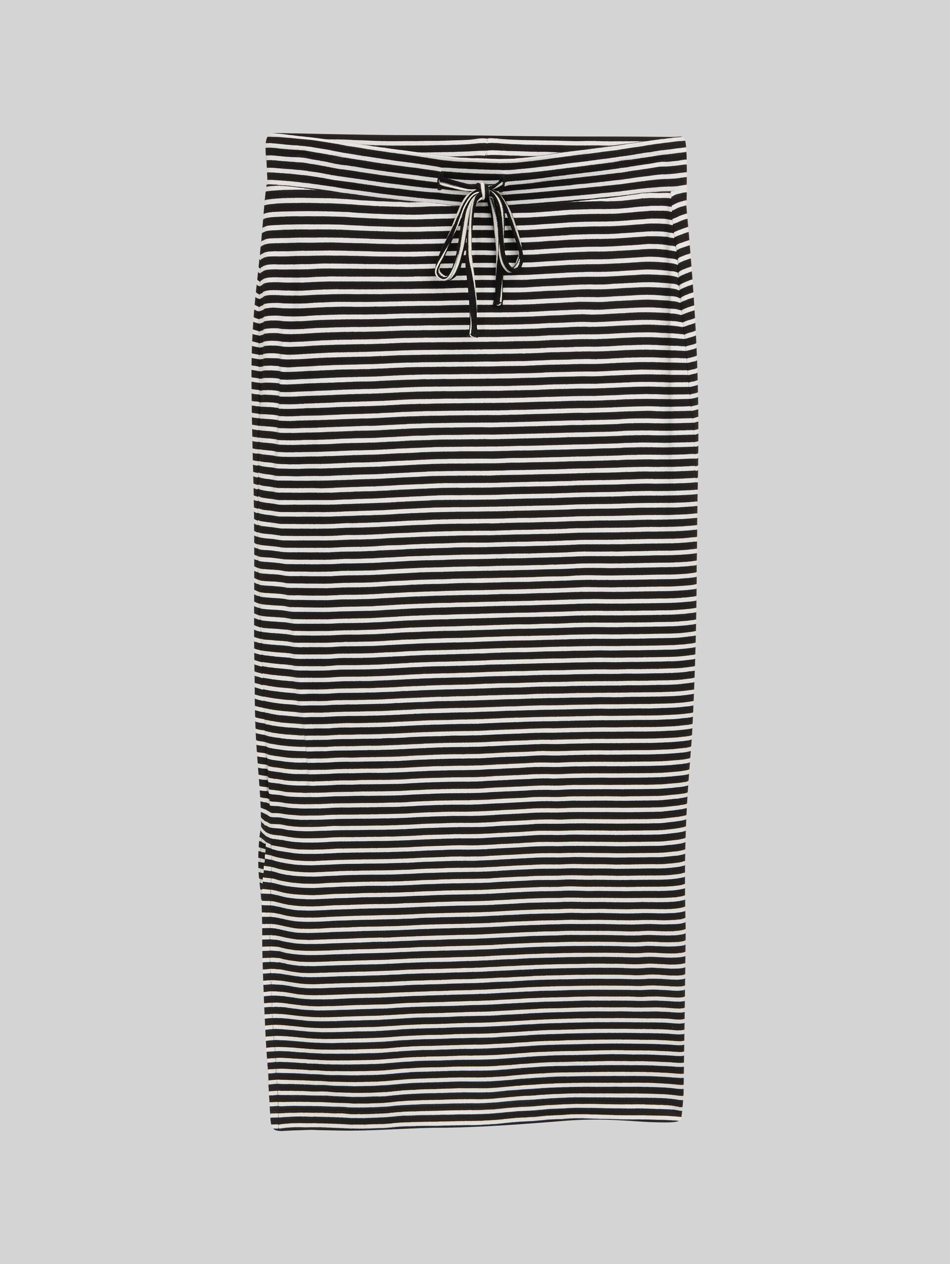 Jersey midi skirt - white black irregular stripe - Front product view