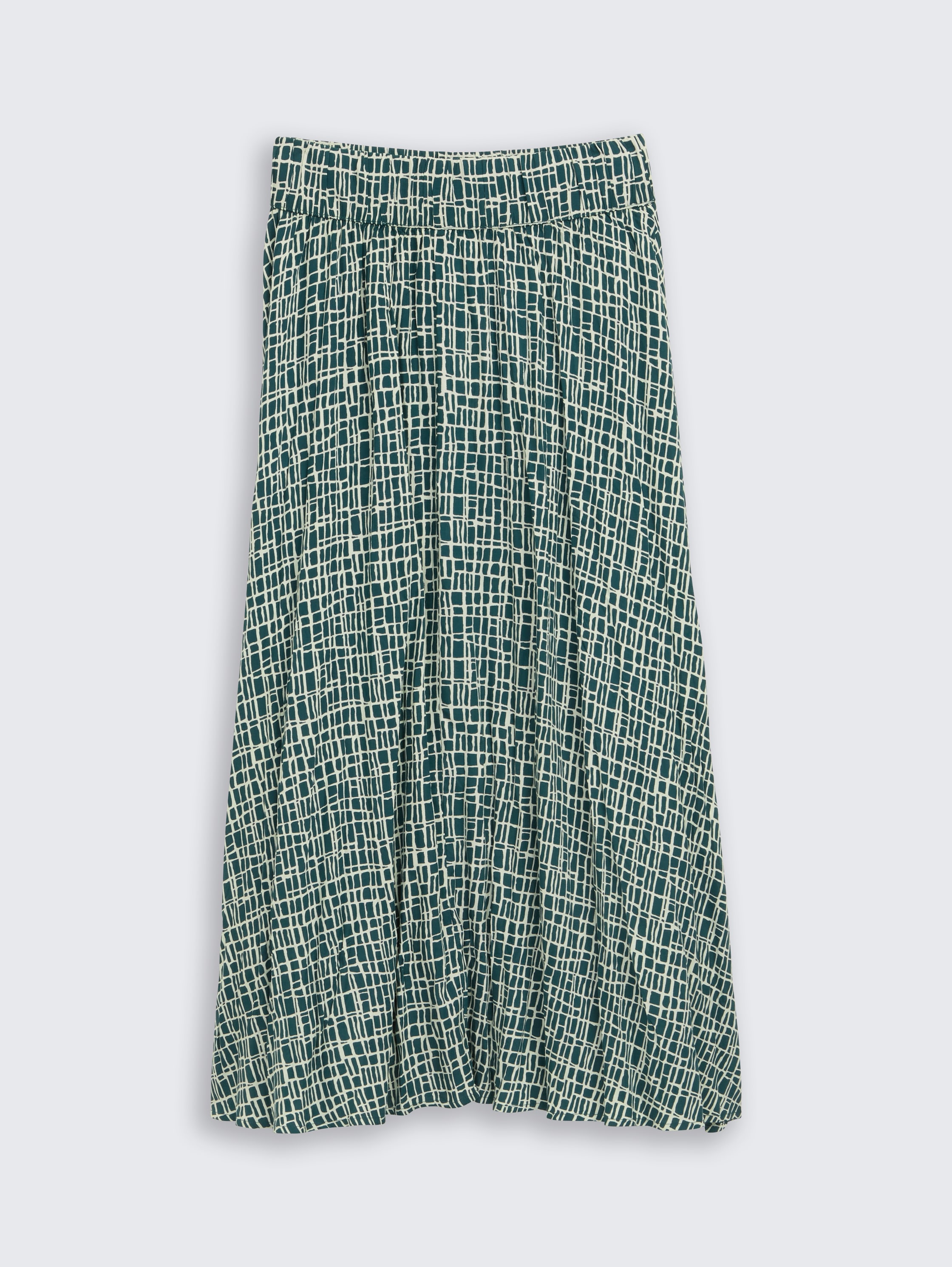 High Waist Midi-Rock aus Viskose - abstract_tel_green_grid_design - 