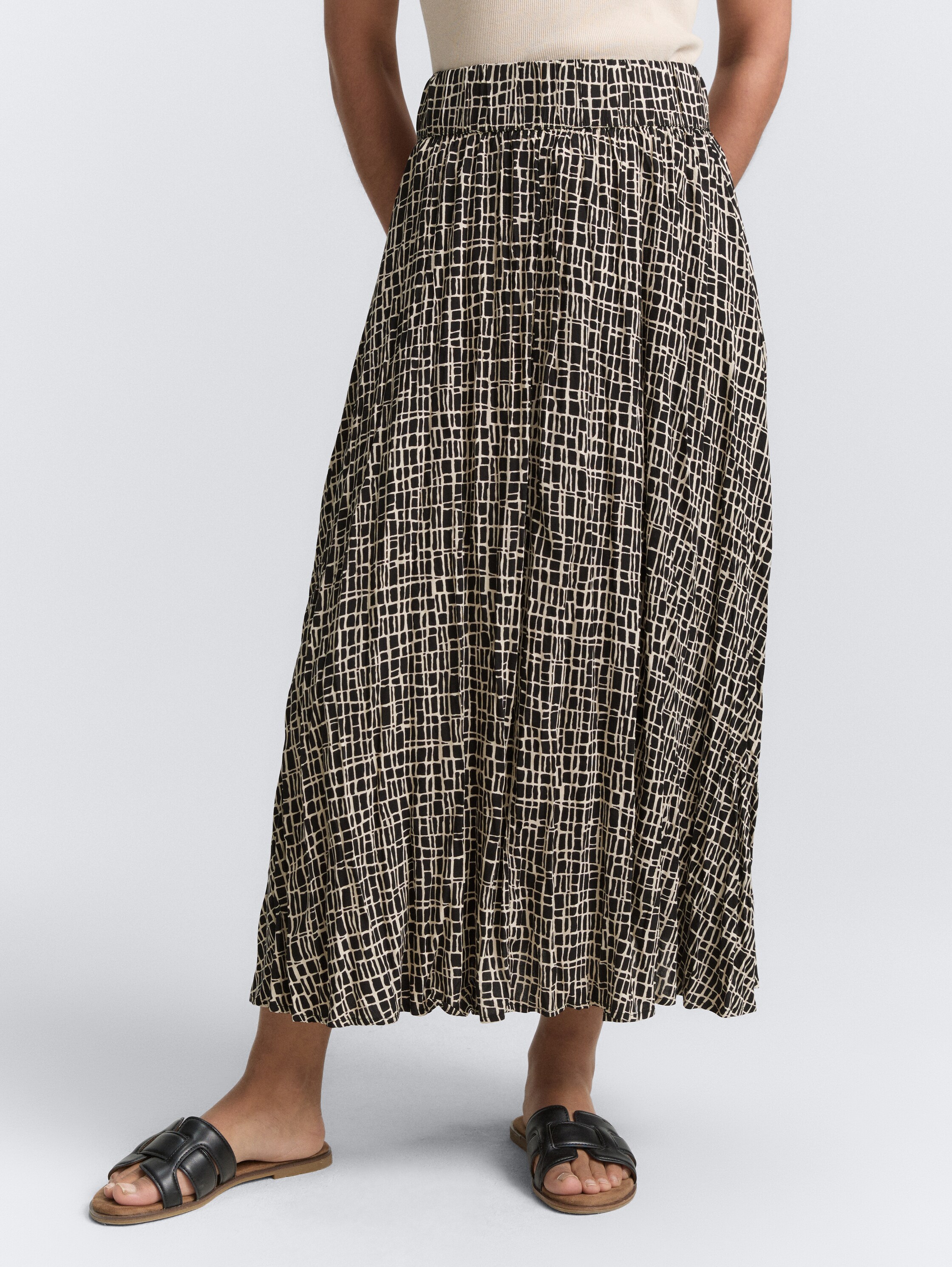 High Waist Midi-Rock aus Viskose - 5