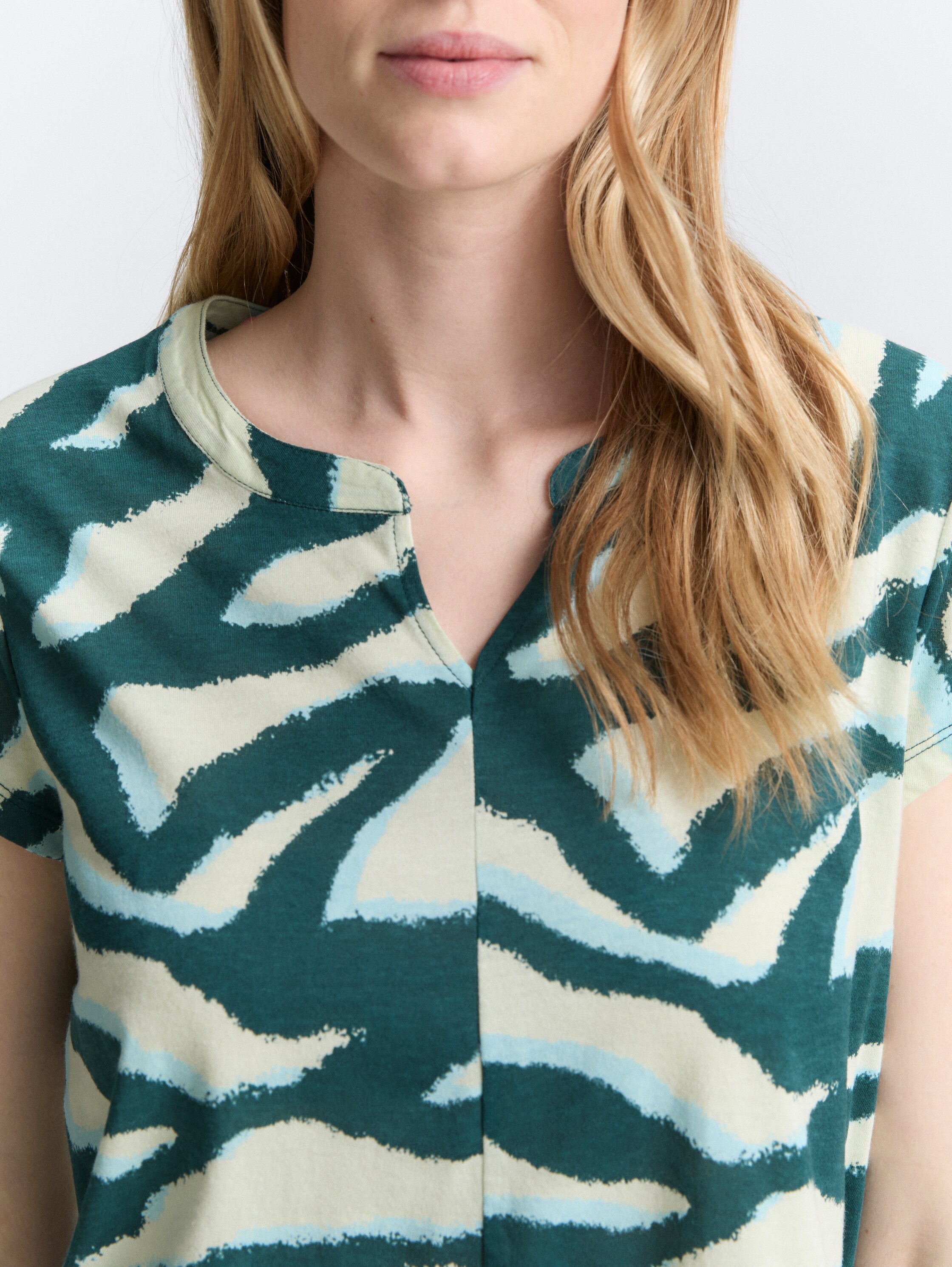 T-Shirt mit Muster - abstract_teal_zebra_print - 