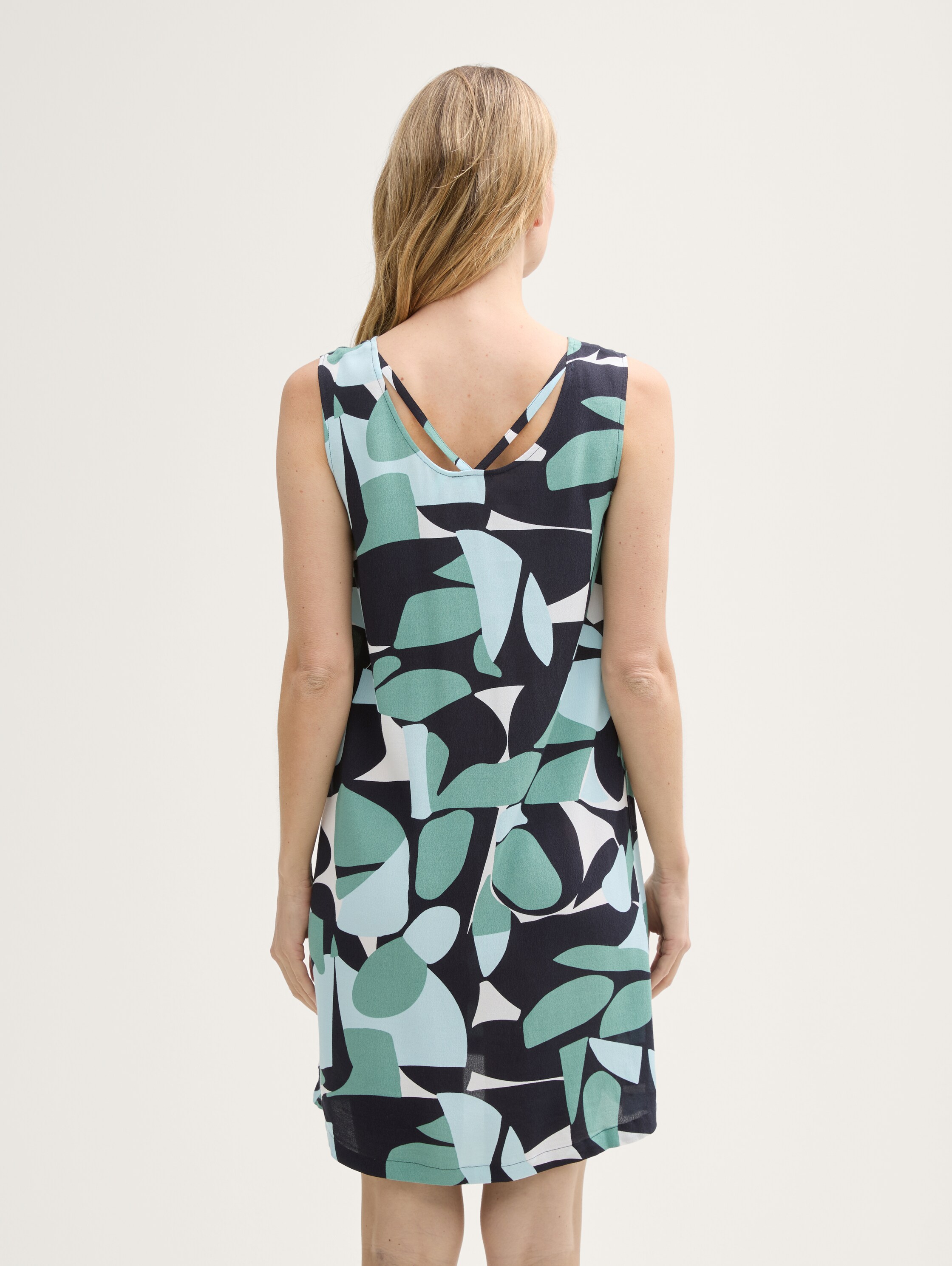 Viscose dress - green_dots_and_shapes_design - 