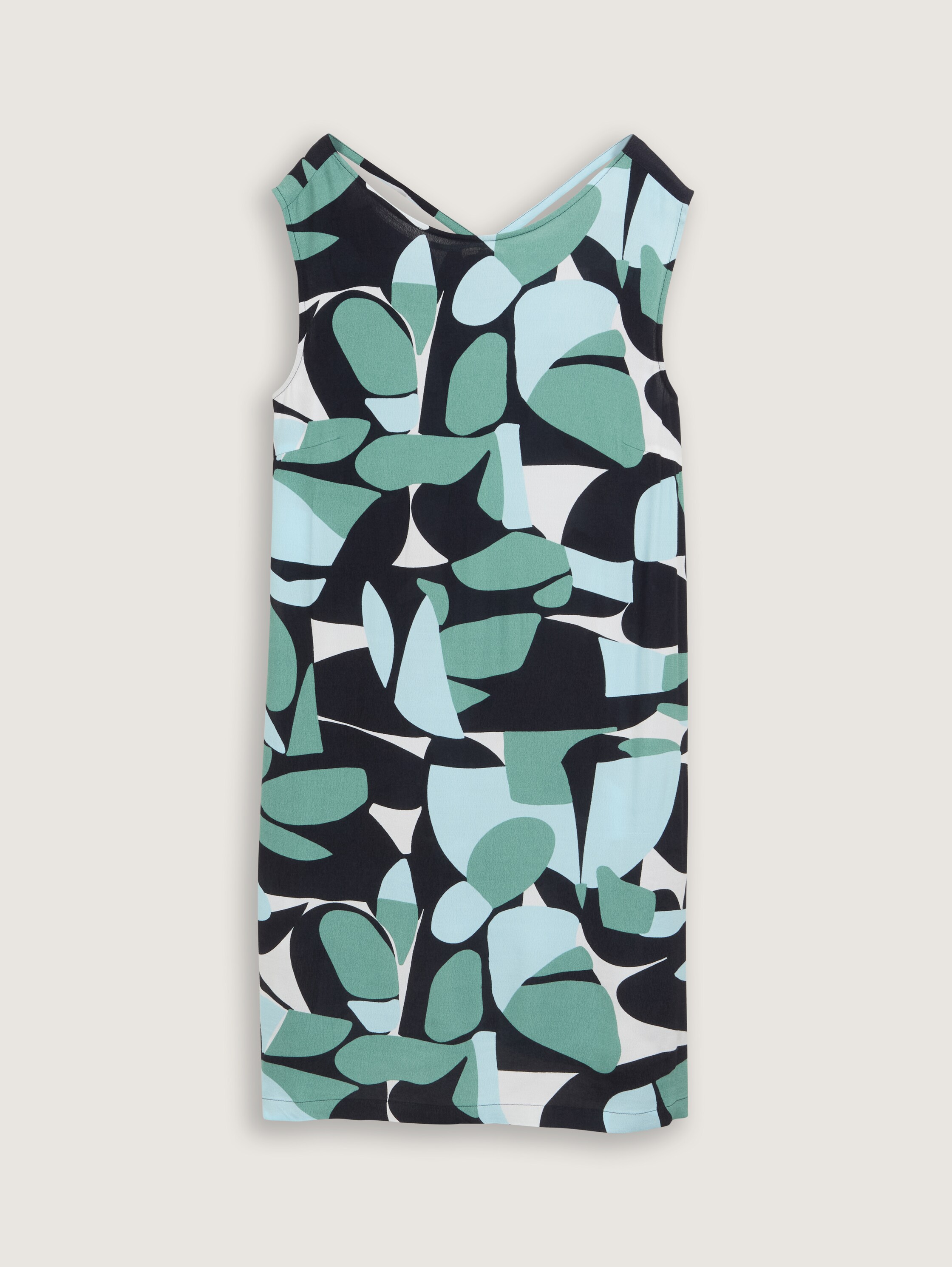 Viscose dress - green_dots_and_shapes_design - 