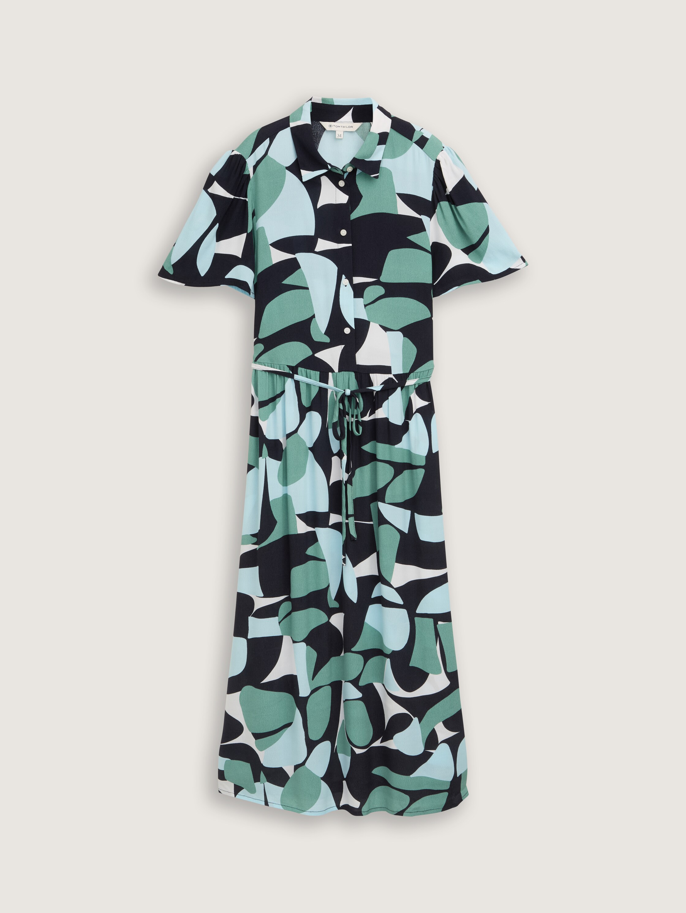 Midi-Kleid mit Muster - green_dots_and_shapes_design - 