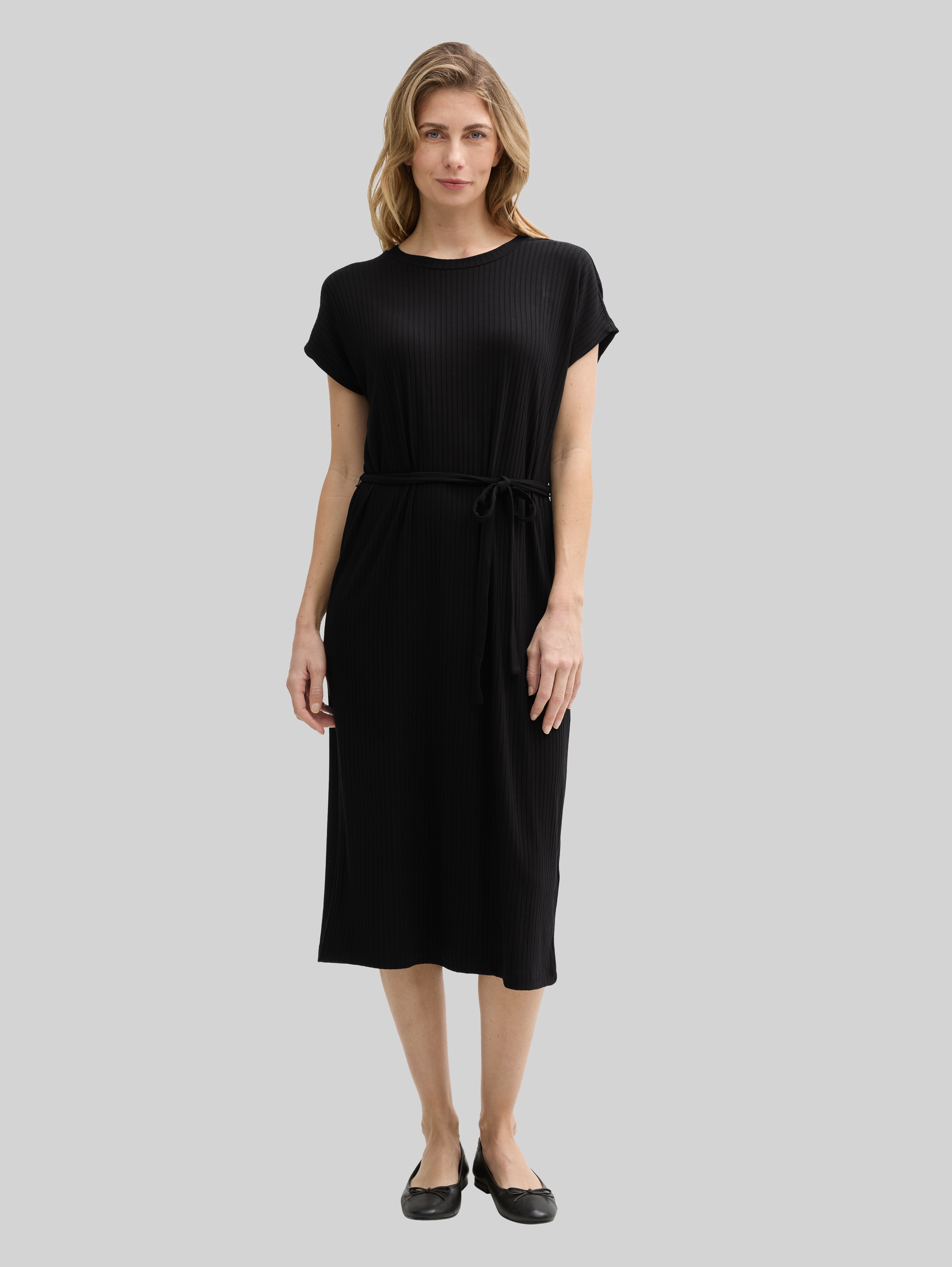TOM TAILOR Damen Kleid – Langärmlig, Mesh-Ärmel, Maxilänge, Gr. XS–3XL
