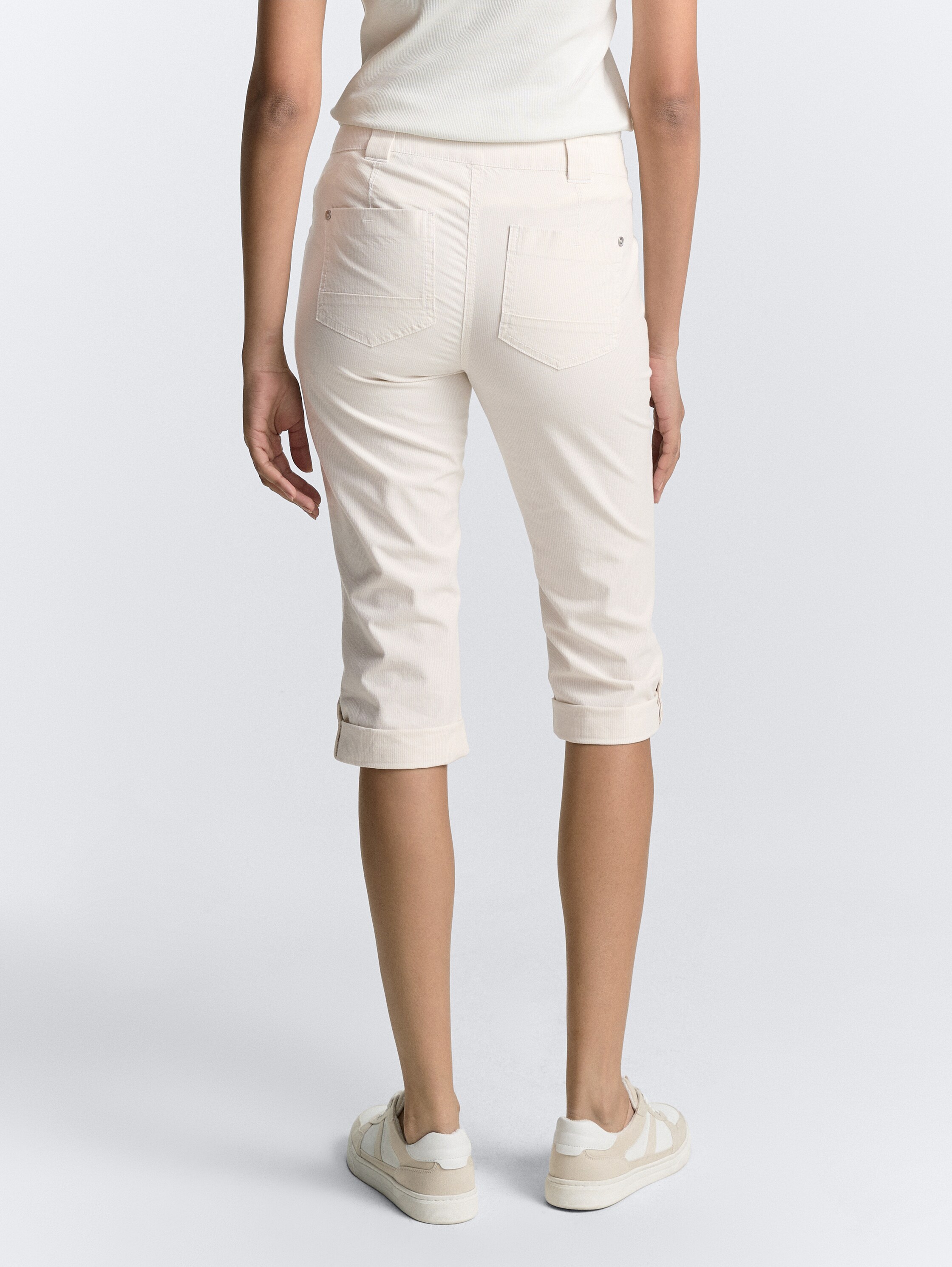 Tapered Relaxed Capri Hose - delicate_champagne_stripe - 
