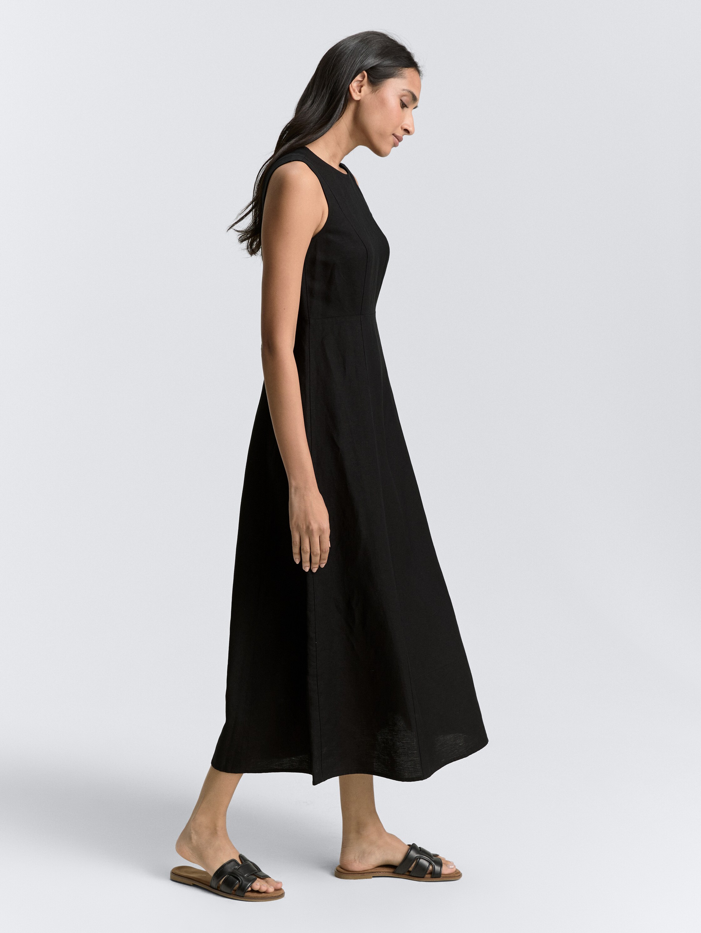 Maxi-Kleid mit Leinenanteil - 1