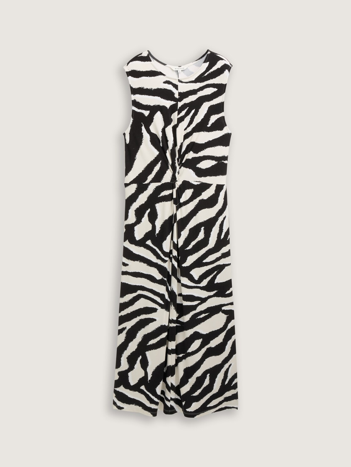 Jersey Midi-Kleid mit Knoten-Detail - abstract beige zebra - Vorder-Produkt-Ansicht