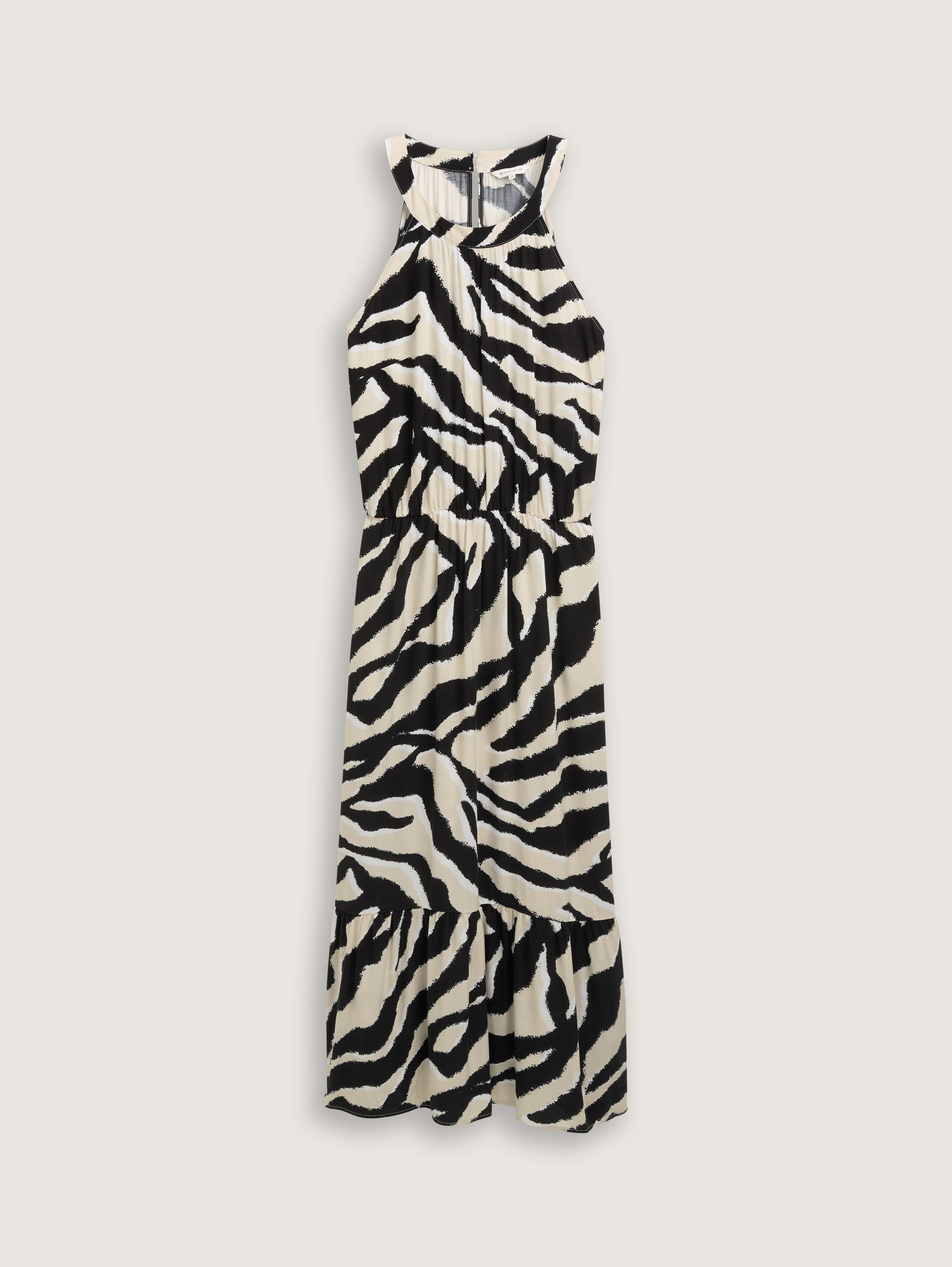 Halter neck maxi dress - abstract_beige_zebra - 