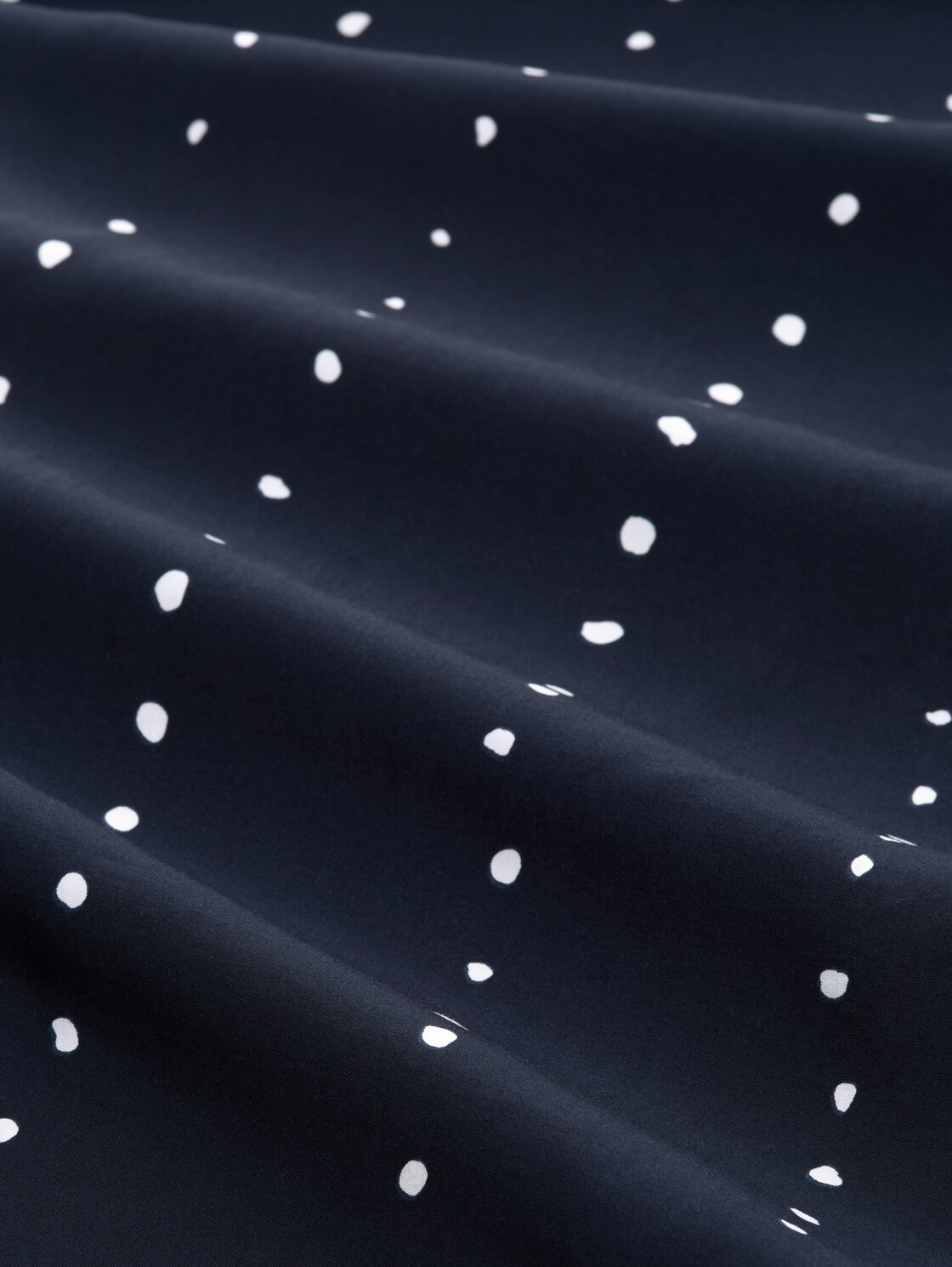 Loose Wide Leg Palazzo Hose - navy dot print - Material-Ansicht