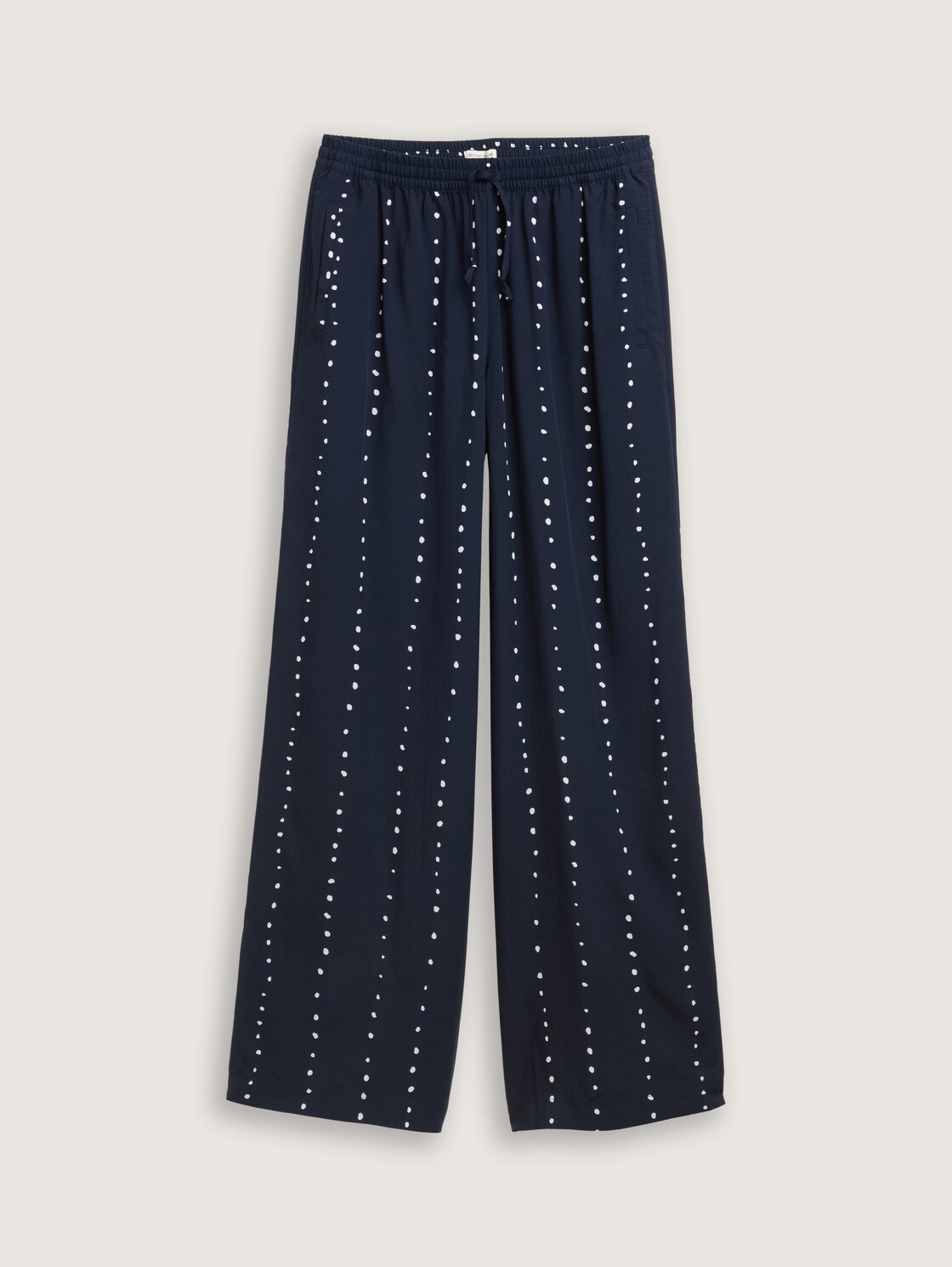 Loose Wide Leg Palazzo Hose - navy dot print - Vorder-Produkt-Ansicht