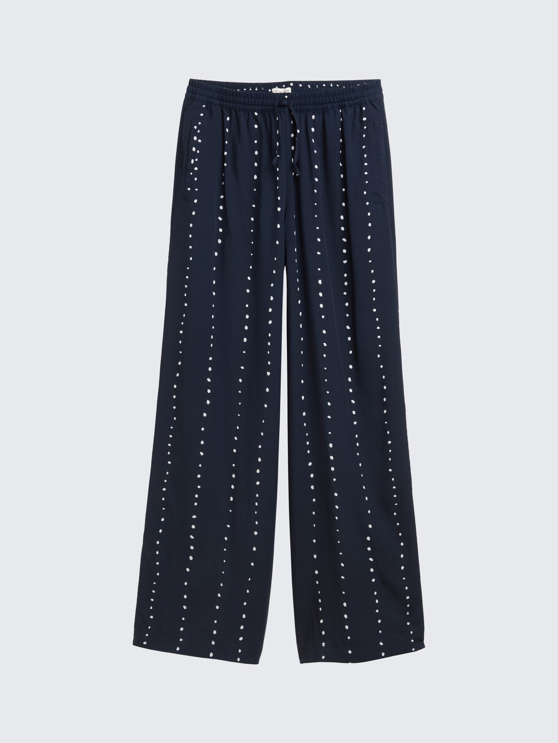 Loose Wide Leg Palazzo Hose - navy dot print - Vorder-Produkt-Ansicht