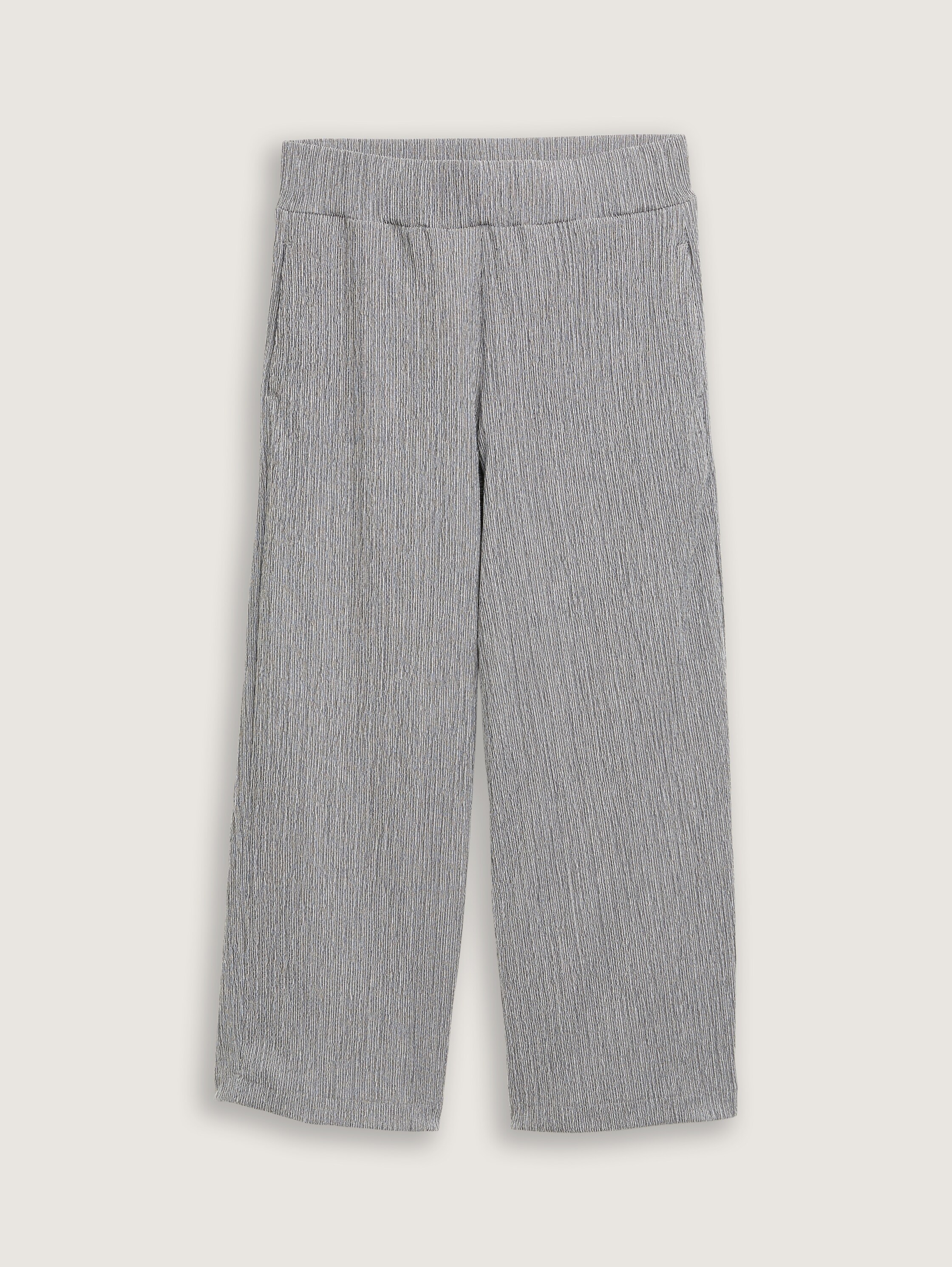 Crinkle Culotte Hose - deep_black_offwhite_structure - 