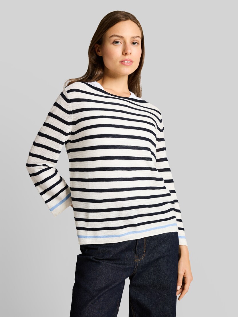 Gebreide trui met streepmotief door Women, navy offwhite blue stripe